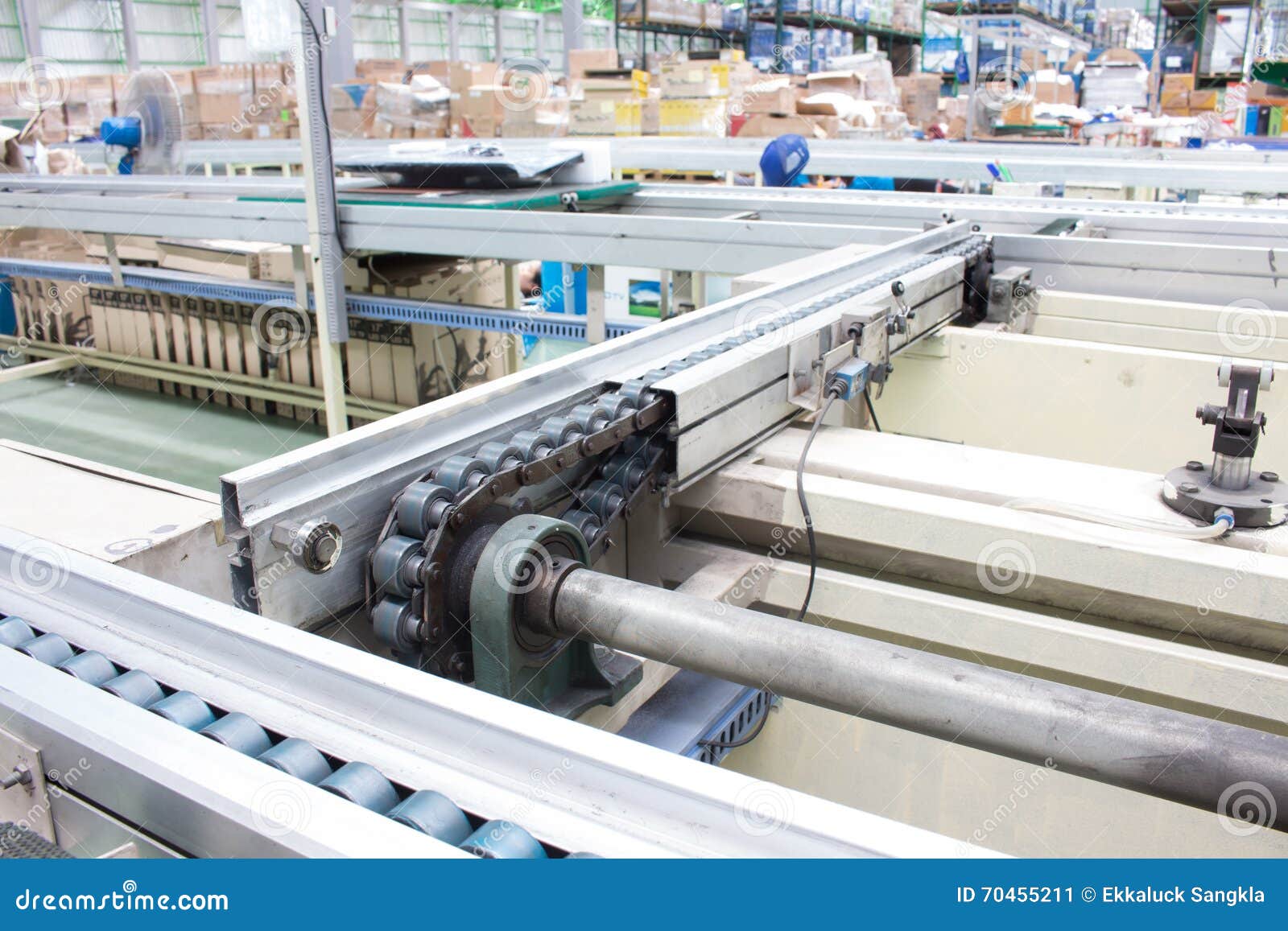 The Chain Drive Shaft Line Conveyor Industrial Stock Image Image of blurred, equipment 70455211