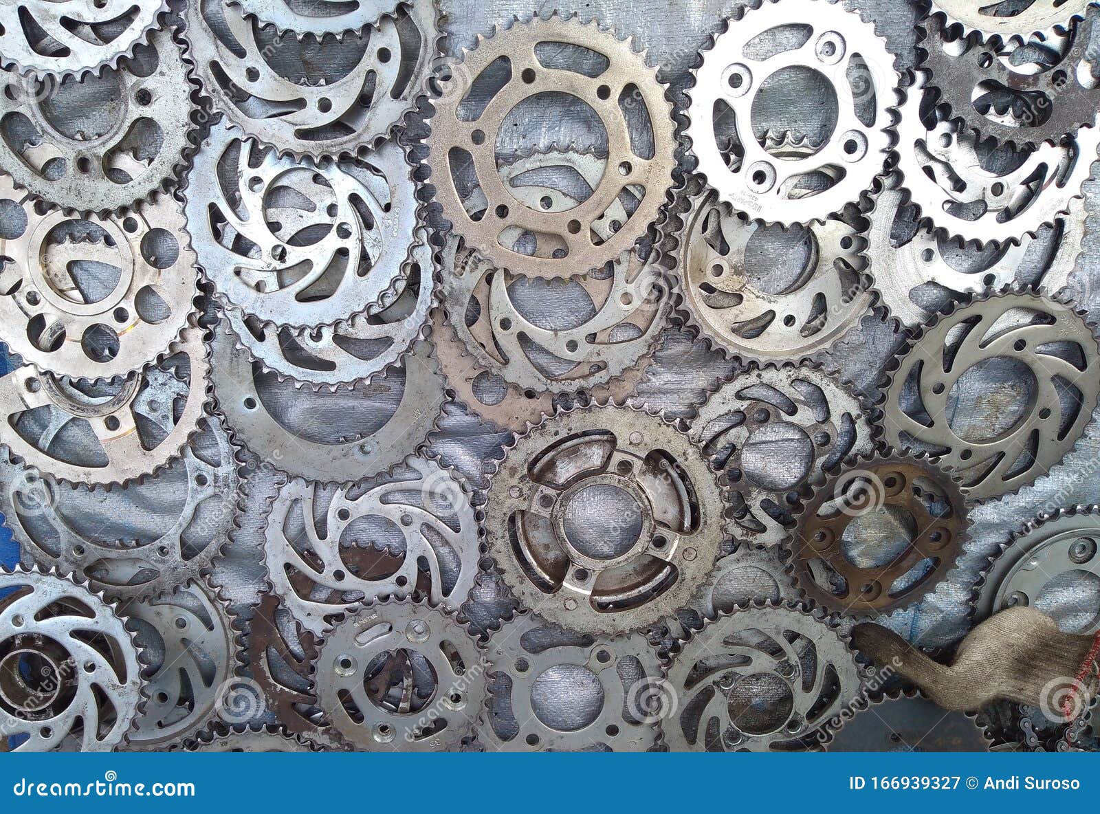 Group of Bicycle Chain Gear Sprockets Stock Image Image of technology