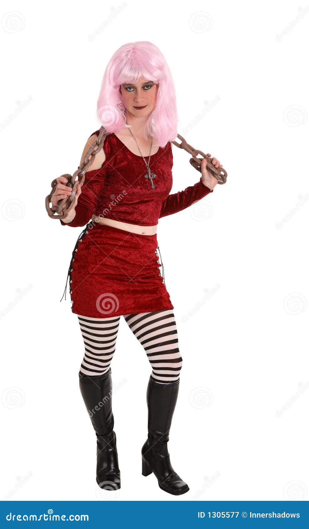 Chain Girl stock image. Image of nightmare, skirt, mask 1305577