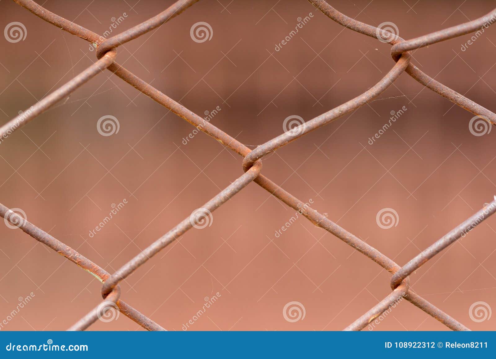 Chain link fence stock photo. Image of fence, rust, macro 108922312