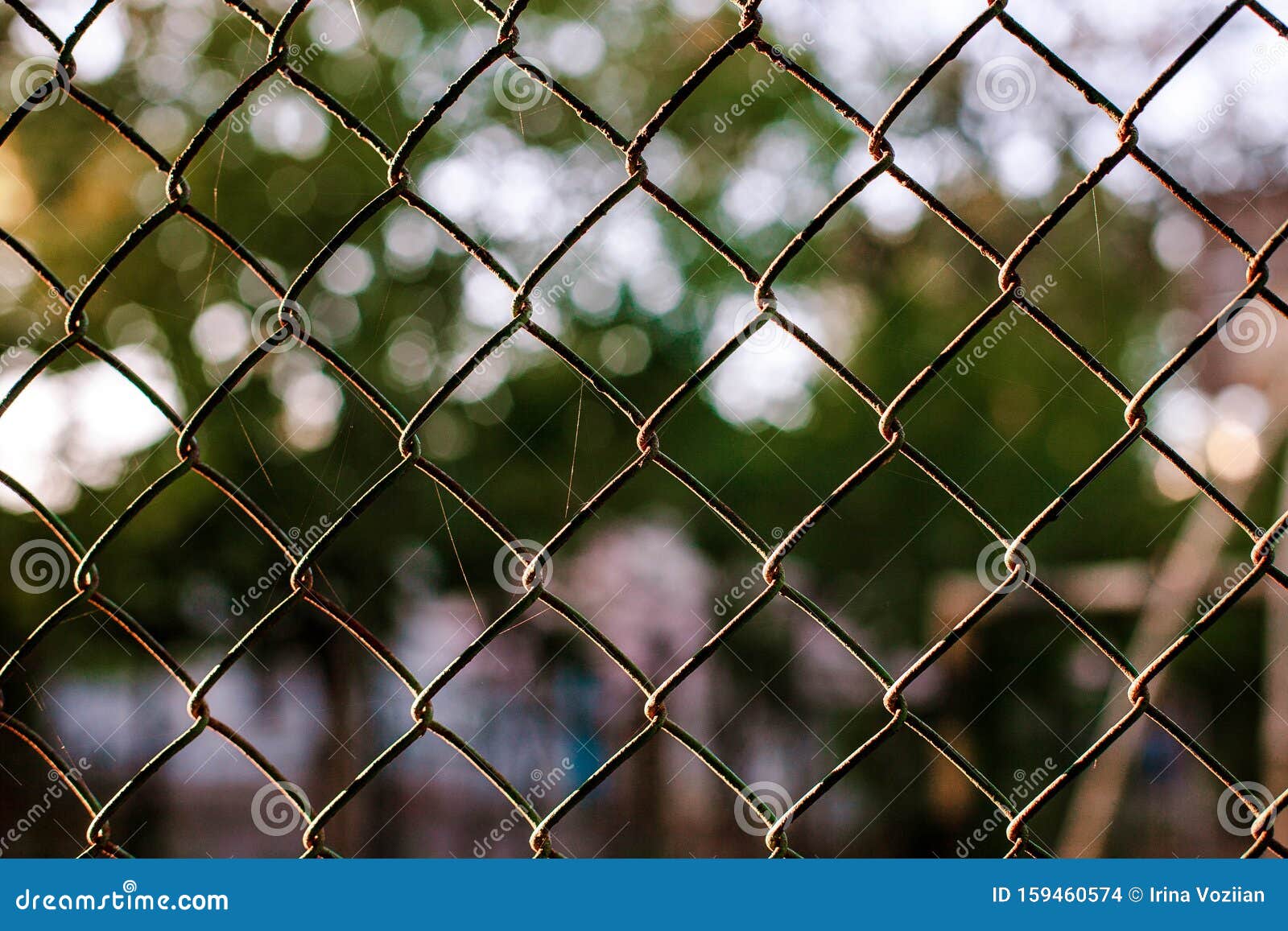 Chain link fence close up stock photo. Image of horizontal - 159460574
