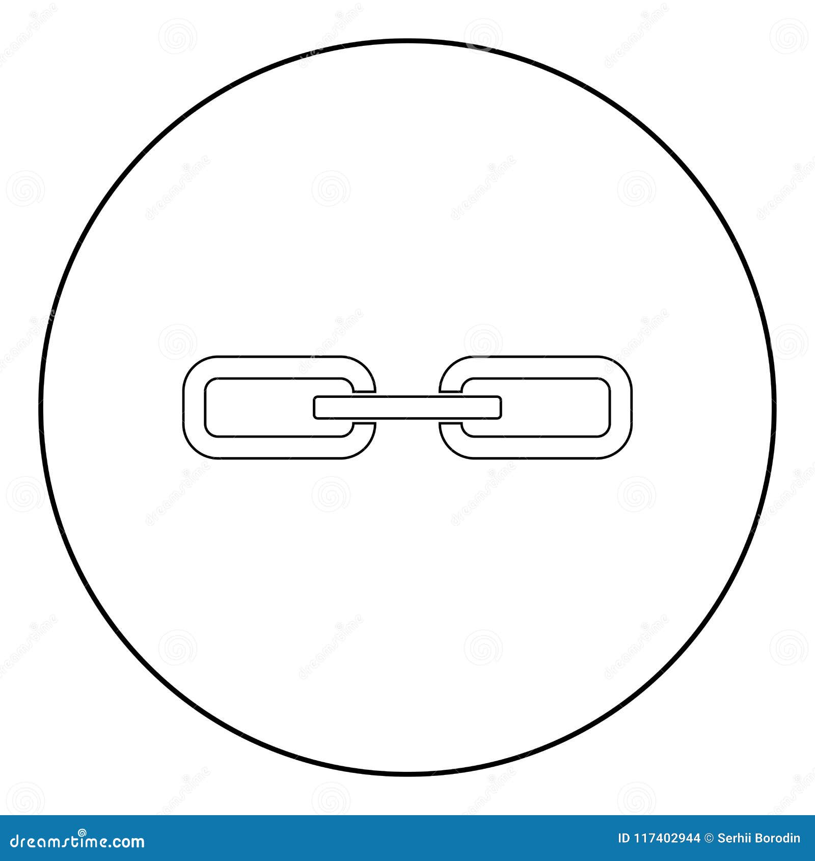 Chain Link Icon Black Color in Circle Stock Vector - Illustration of