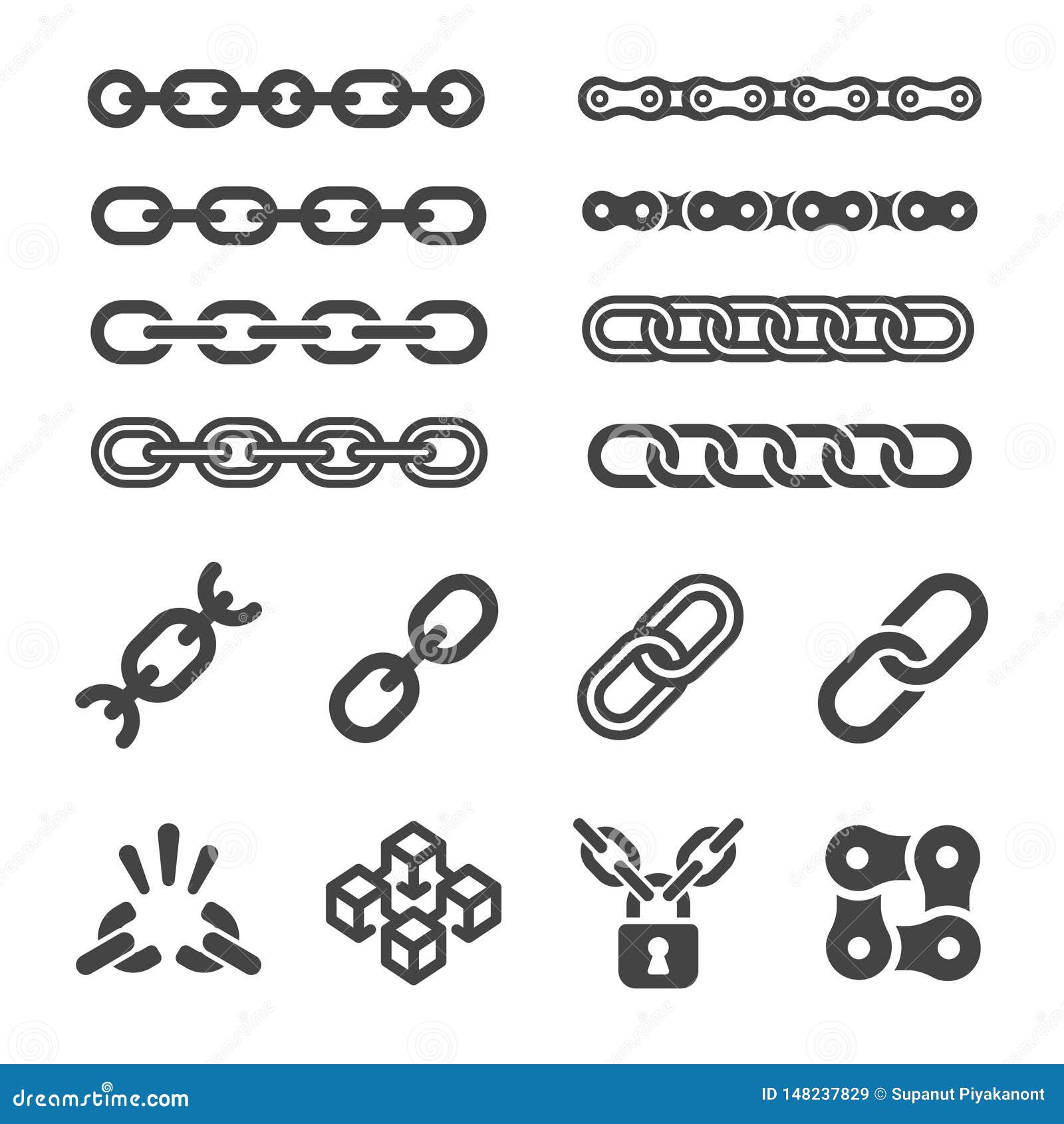 chain icon set