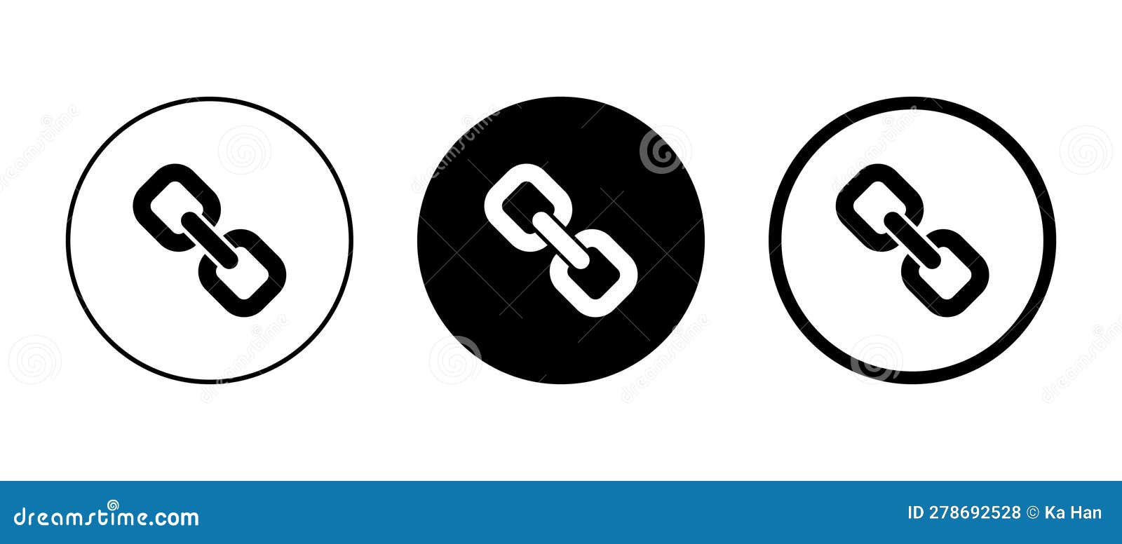 Chain Link Icon Vector. Hyperlink Symbol Isolated on Circle Background