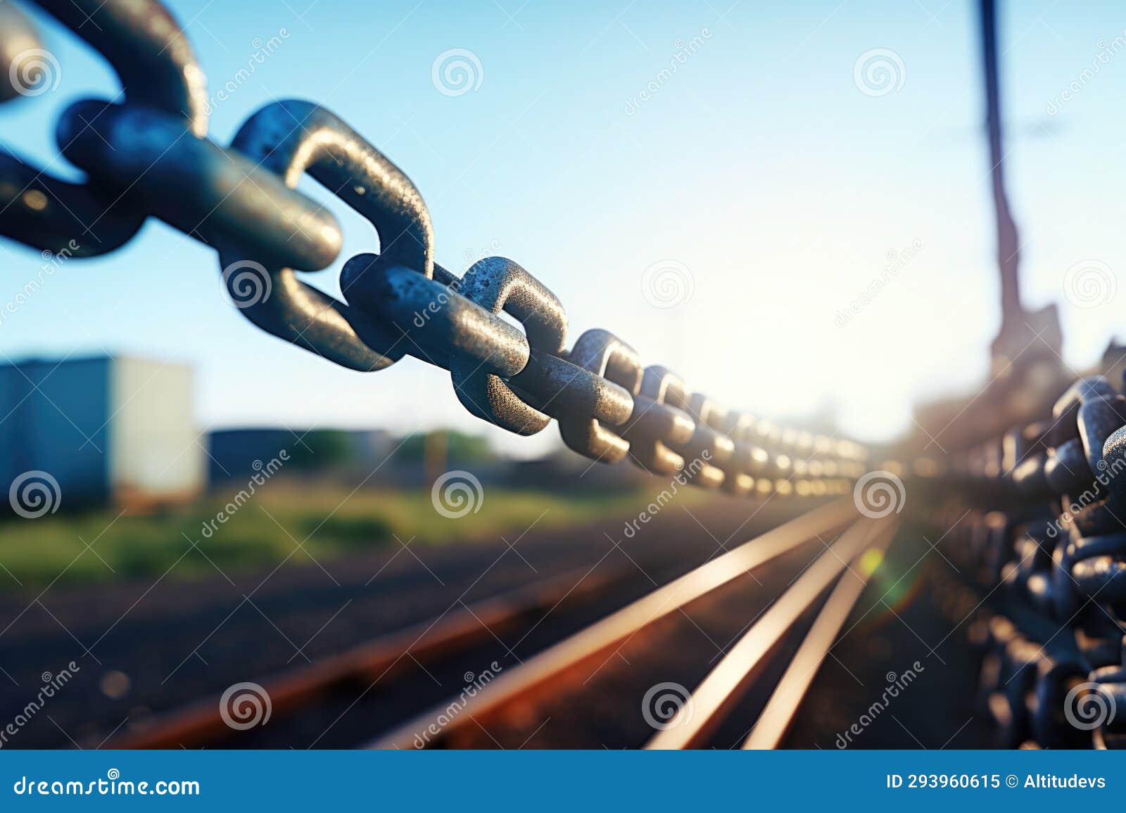 a chain link reconnecting under daylight