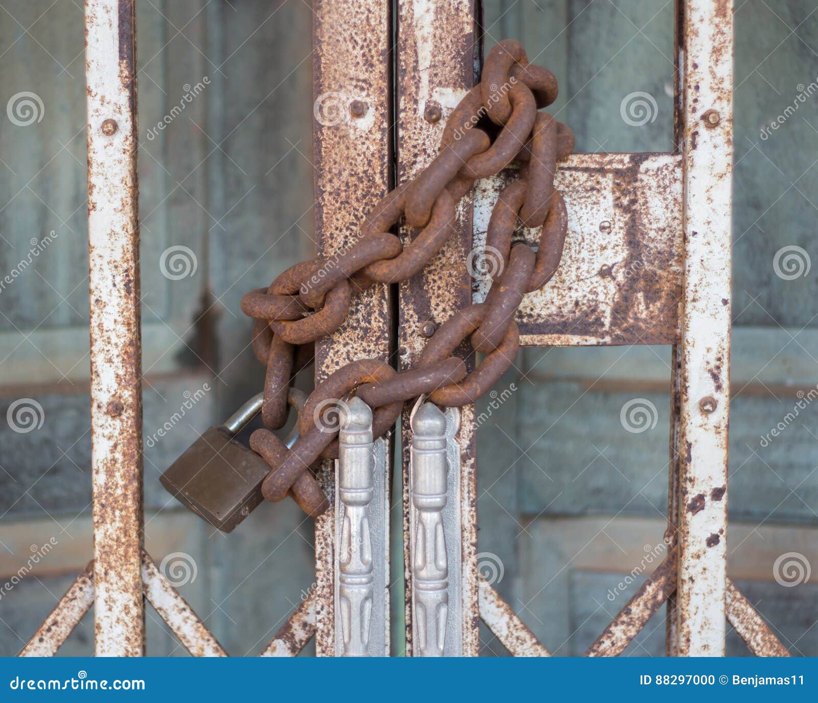 Chain lock door. stock photo. Image of protect, private 88297000