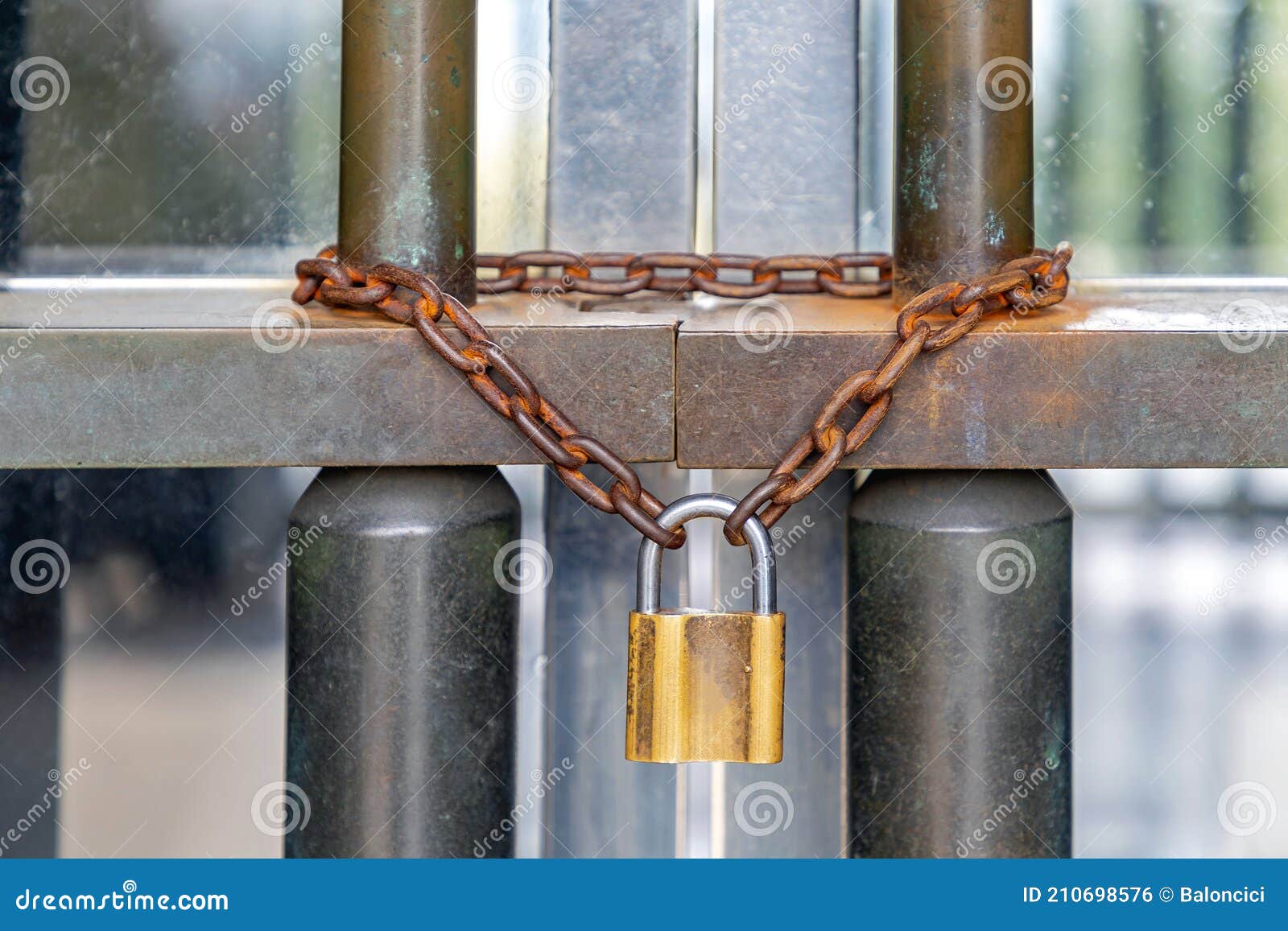 Chain Lock stock photo. Image of protection, building 210698576