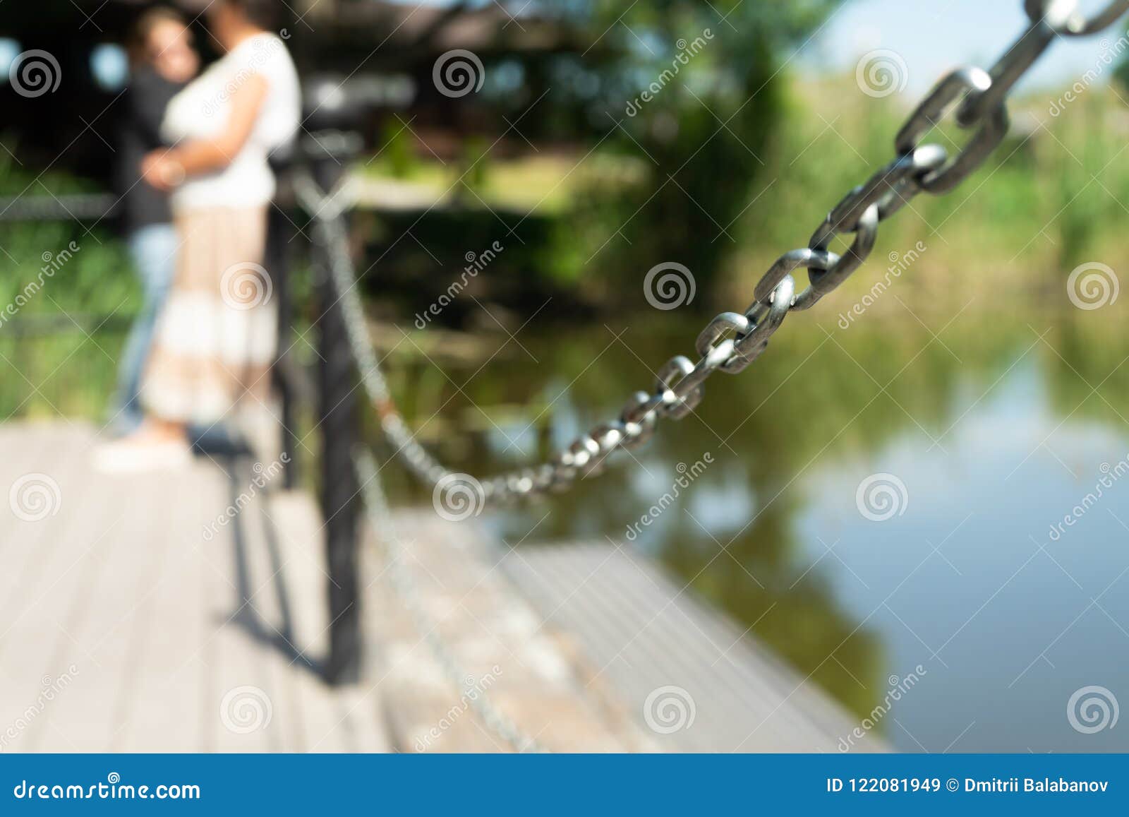 The Chain Is Locked. The Exit From The Pier To The Water Is Closed
