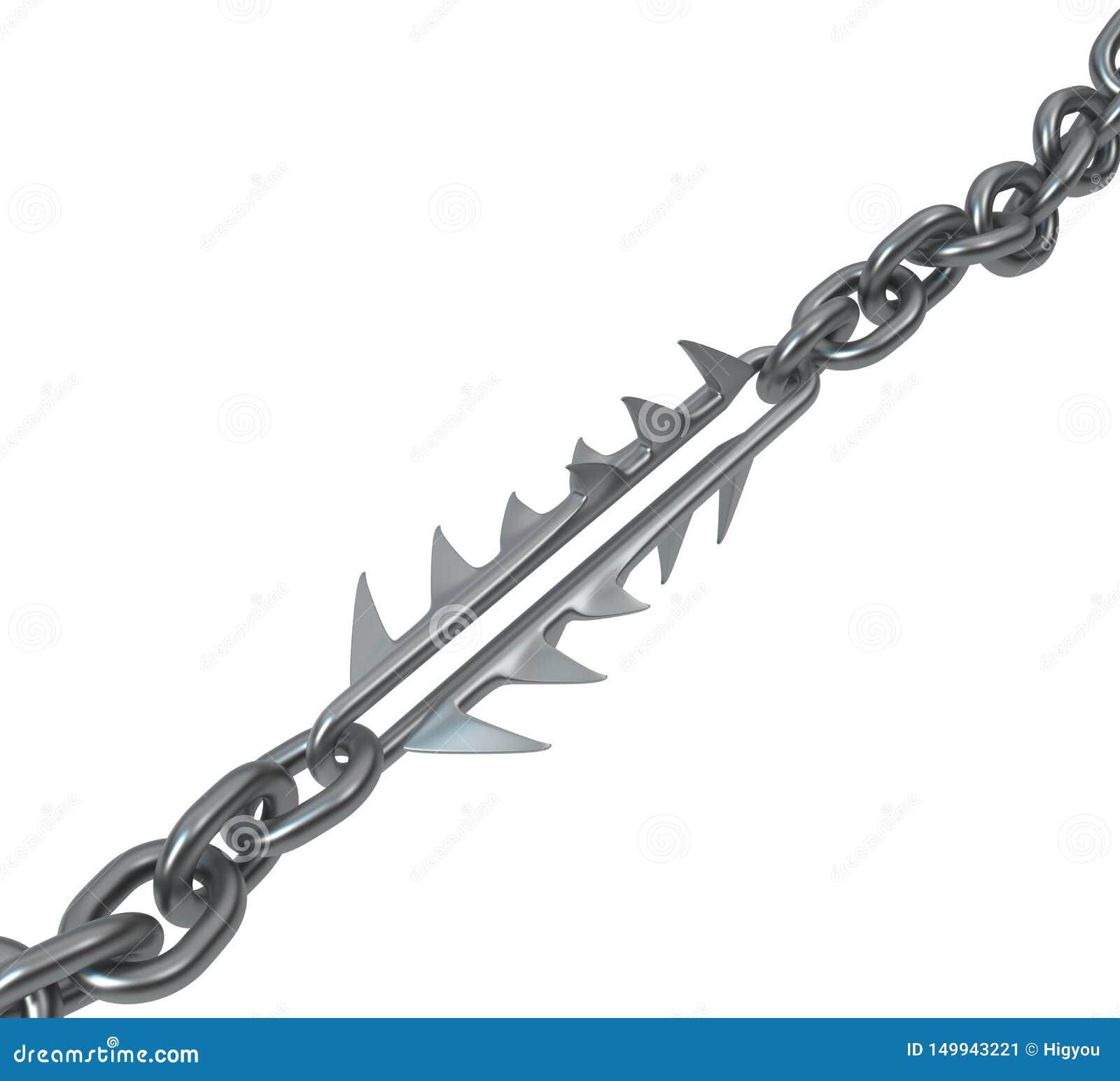 Chain Metal Sharp Link stock illustration. Illustration of white