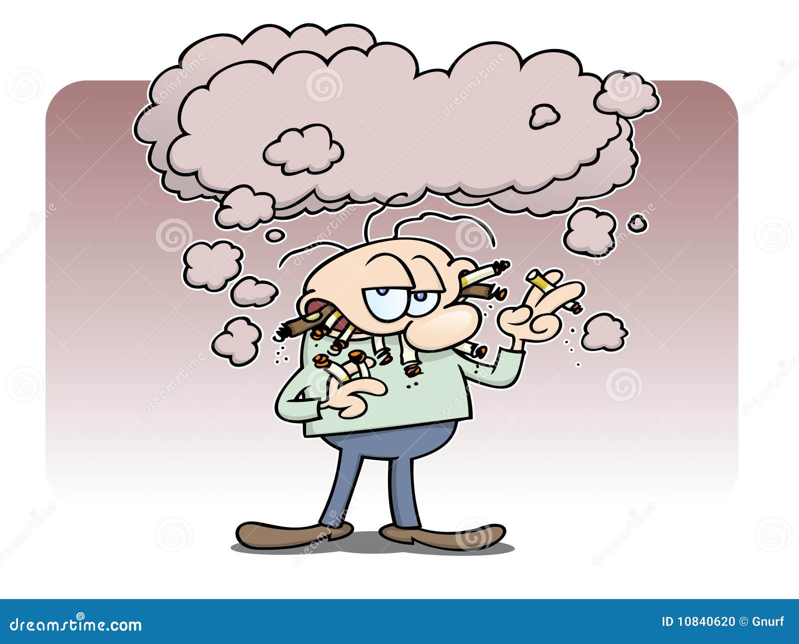 Chain smoking man stock vector. Illustration of medicine 10840620