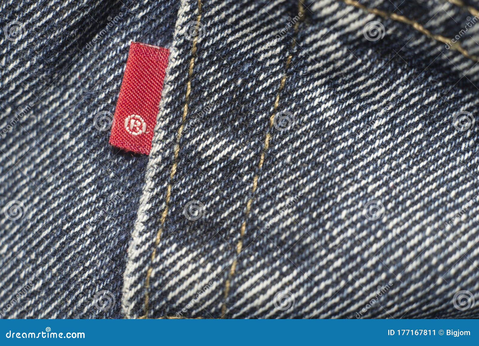 Closeup Detail of Levi`s Red Tag on Levi `s Jeans. Editorial Photo ...