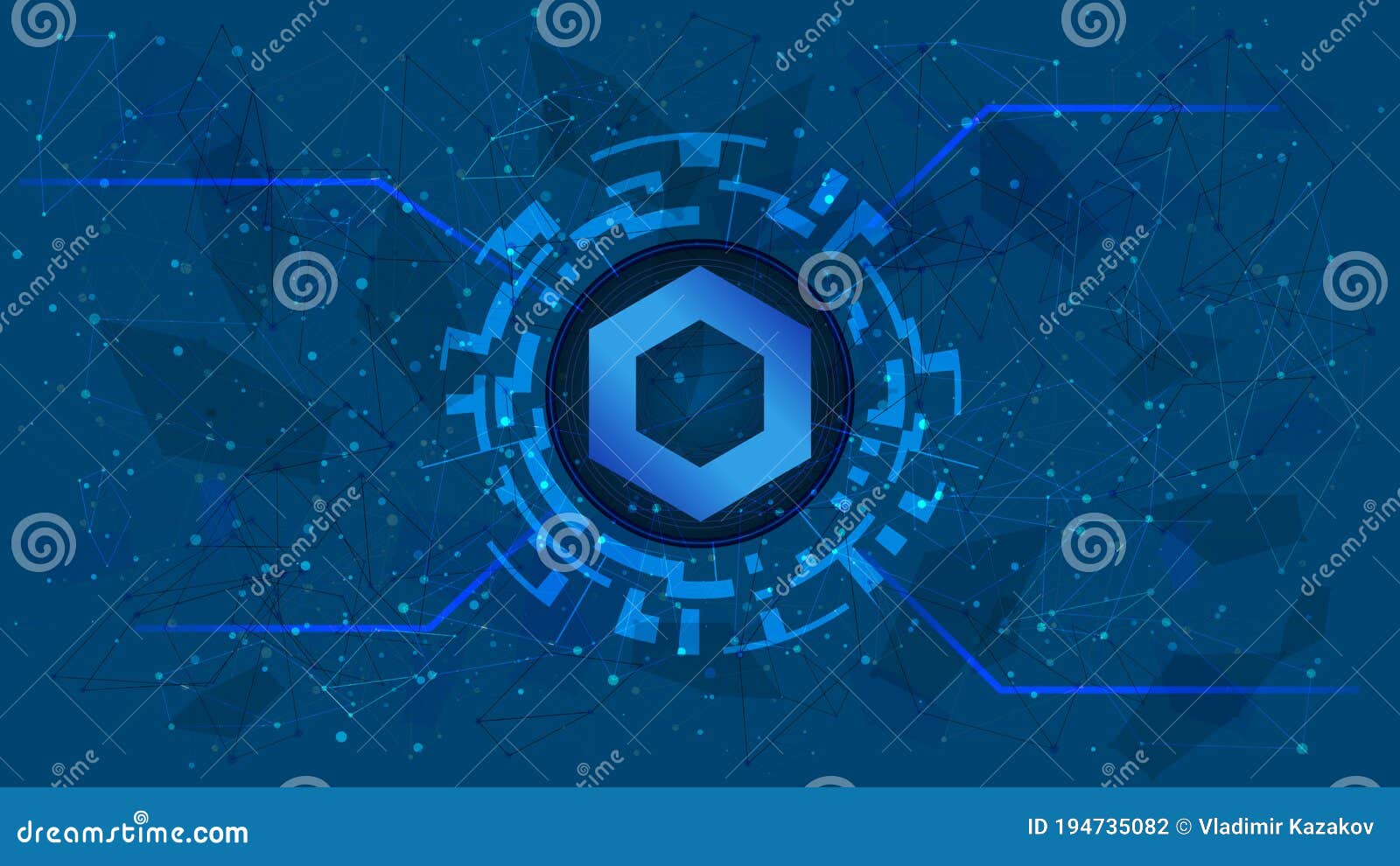 ChainLink Token Symbol of the DeFi Project in a Digital Circle with a  Cryptocurrency Theme on a Blue Background. Editorial Photography -  Illustration of dark, defi: 194735082