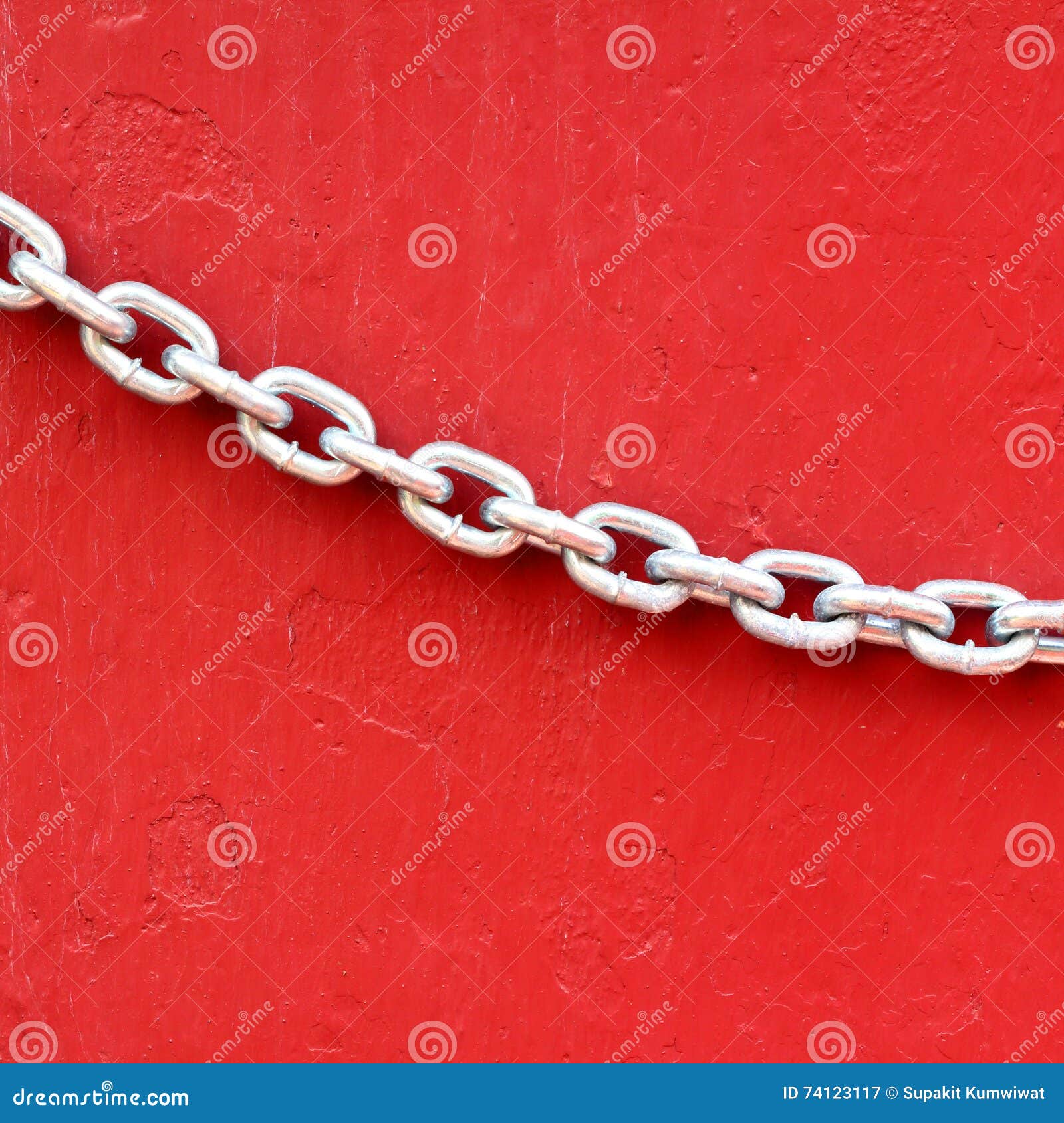 Chains on Red Wall Background Stock Image Image of grey, industrial