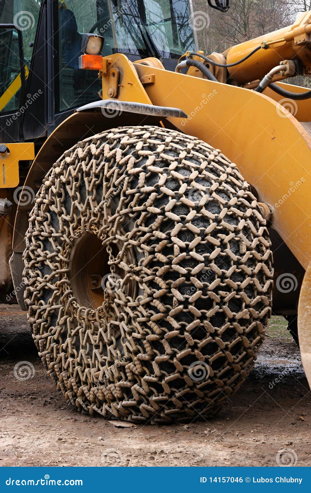 Chains on tires stock photo. Image of extraction, equipment 14157046