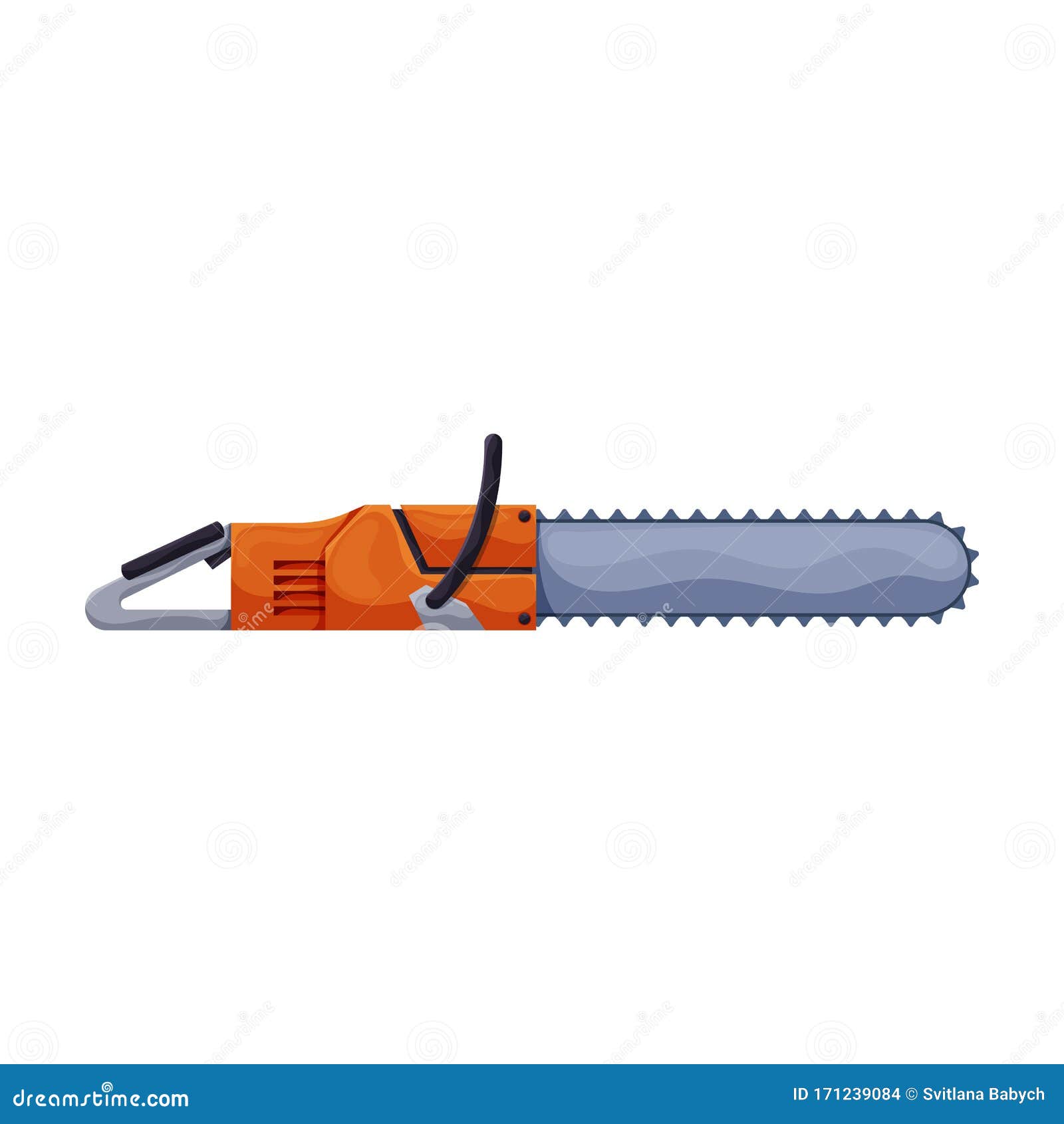 Chainsaw Vector Icon.Cartoon Vector Icon Isolated On White Background