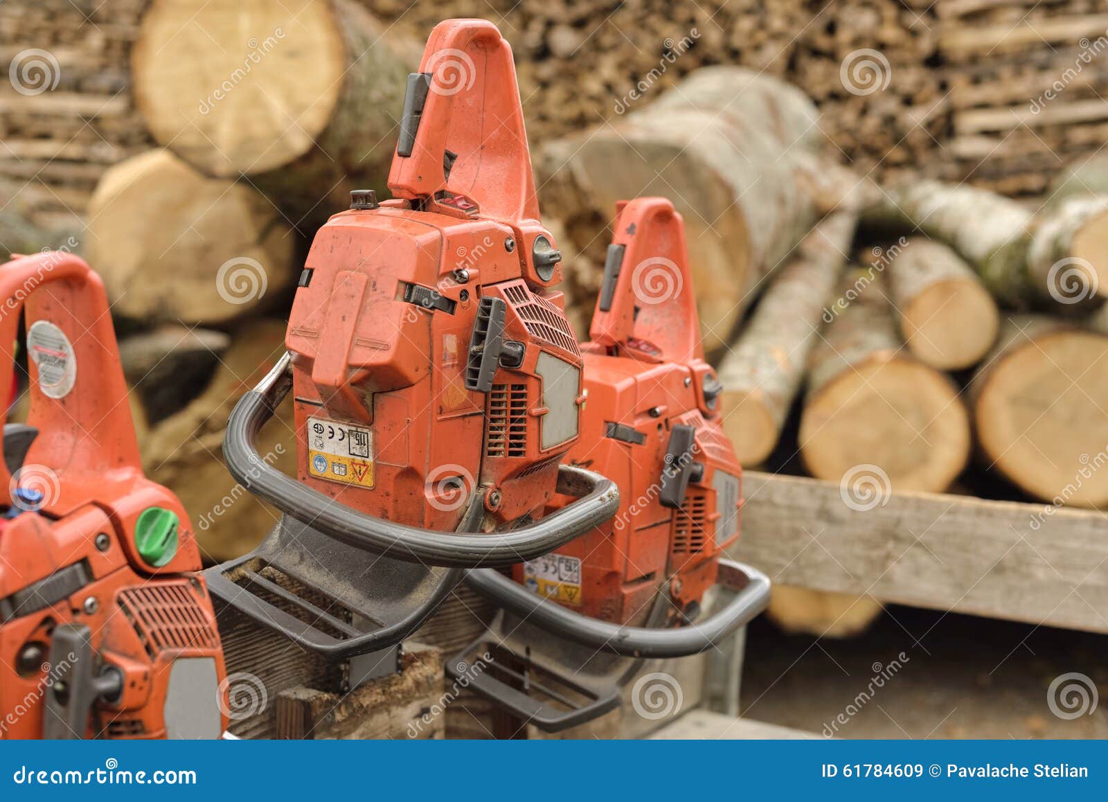 Chainsaw wood cutters stock image. Image of outside, timber 61784609