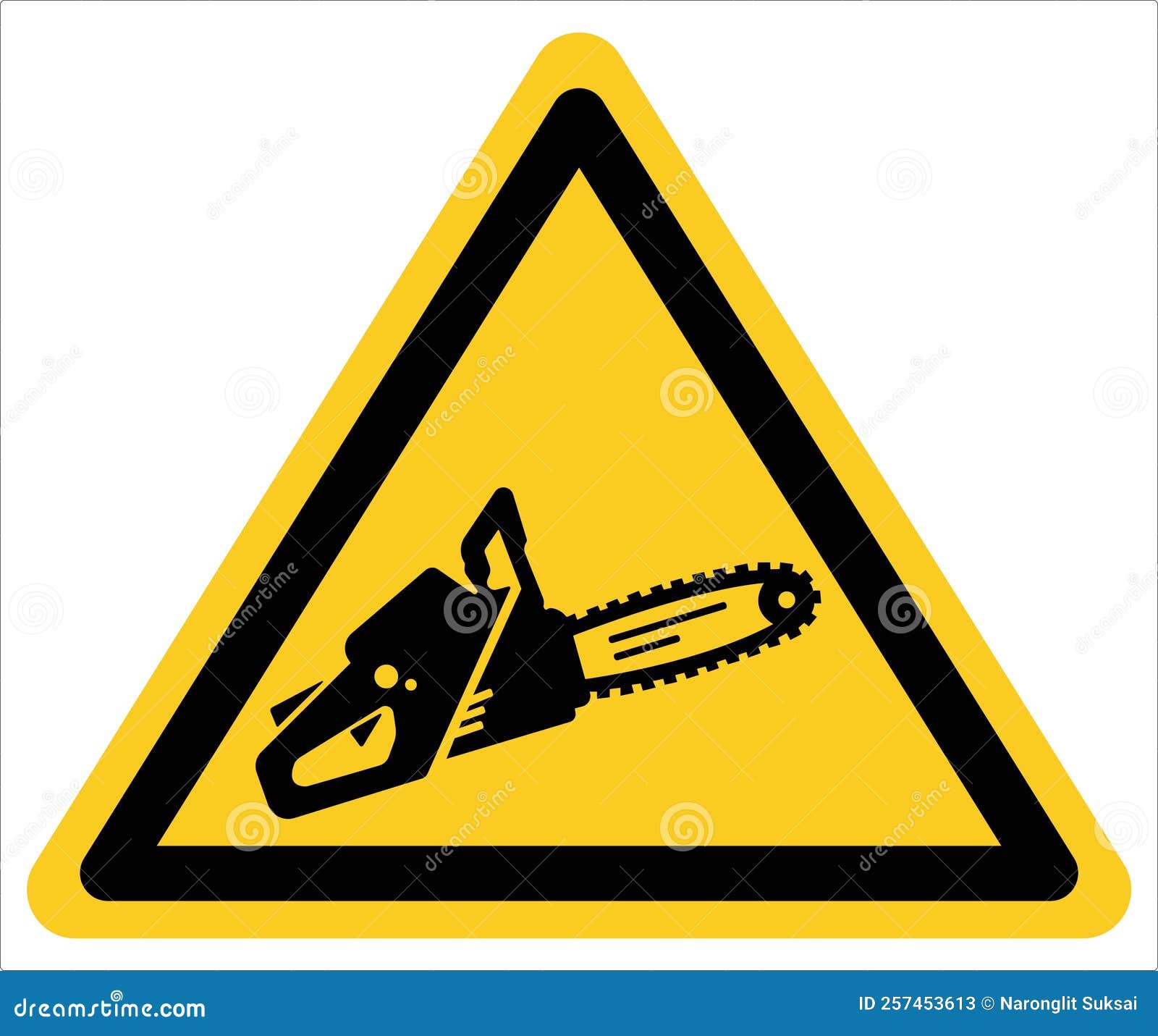 Chainsaws, Warning Signs for Chainsaw Storage Areas Stock Vector