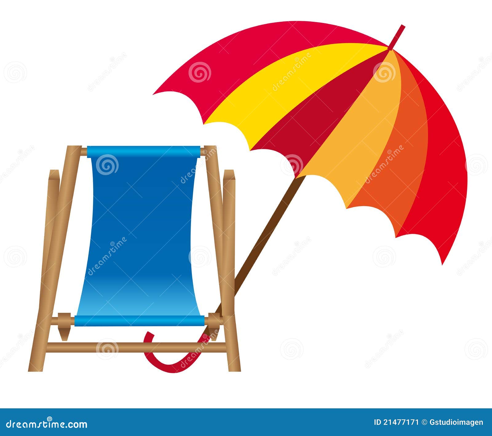 Chair beach and umbrella cartoon isolated over white background. vector