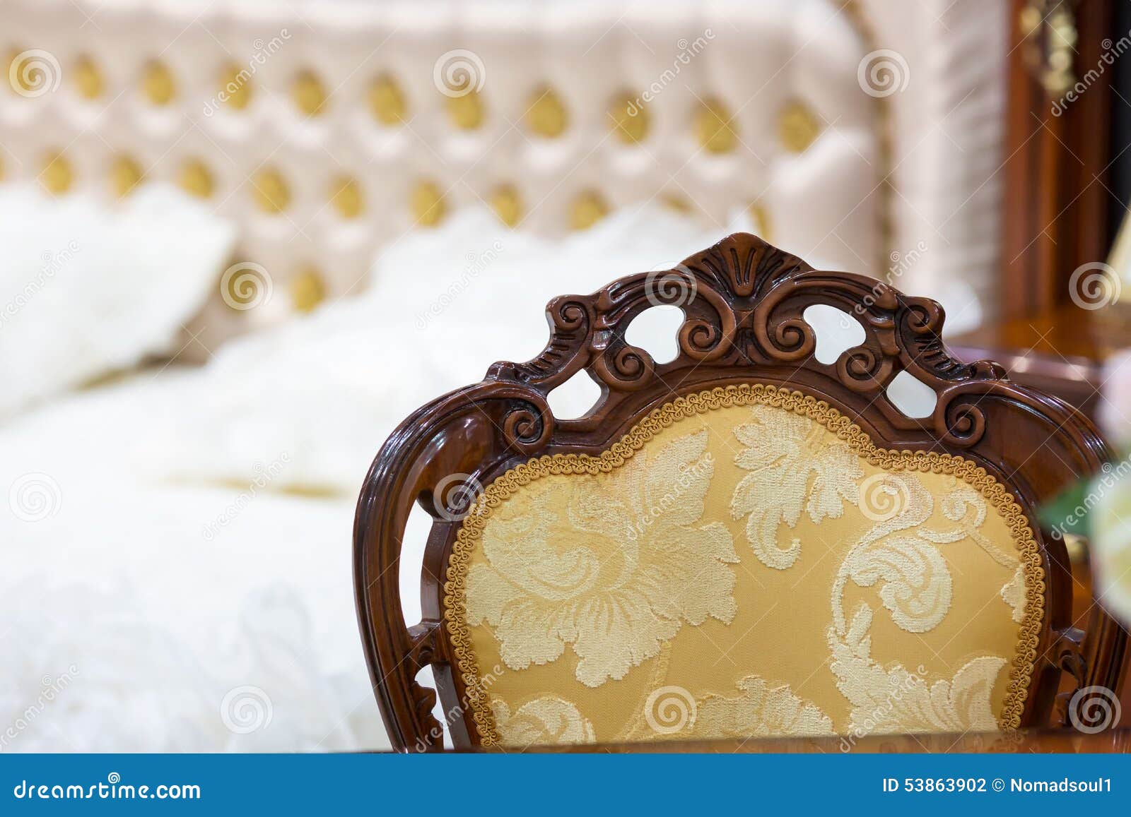 Chair in the bedroom stock photo. Image of pair, fashioned 53863902