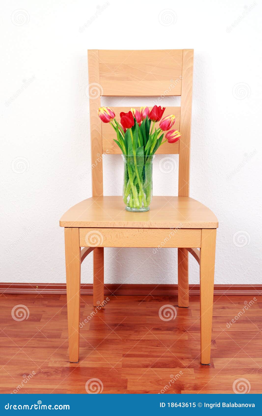Chair with flowers stock image. Image of floor, home - 18643615