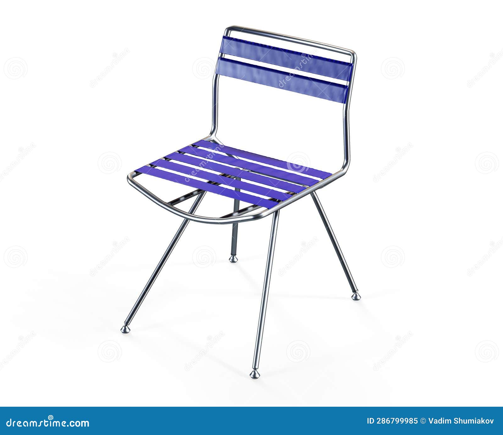 Chair Front View Furniture 3D Rendering Stock Illustration