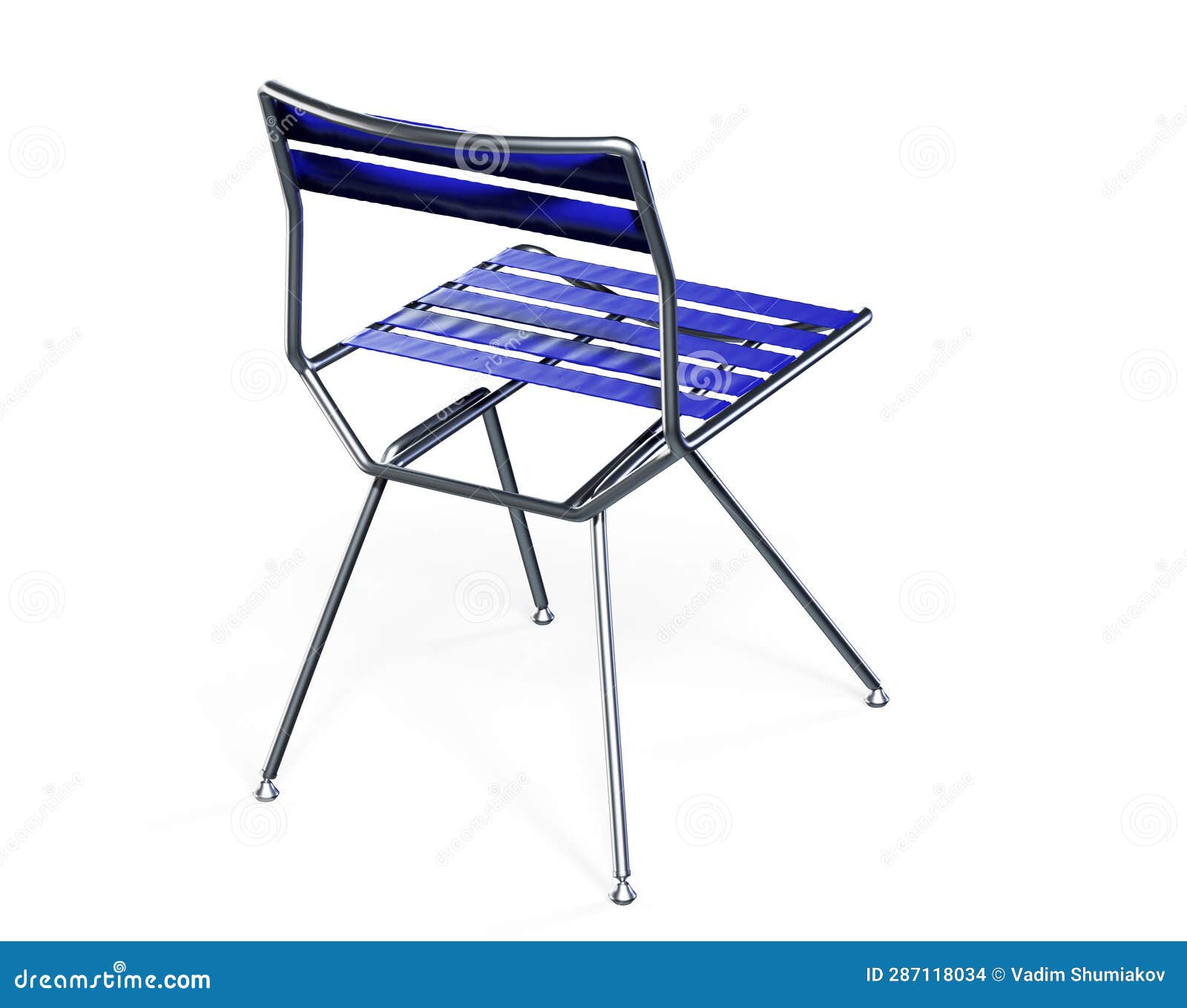 Chair Front View Furniture 3D Rendering Stock Illustration