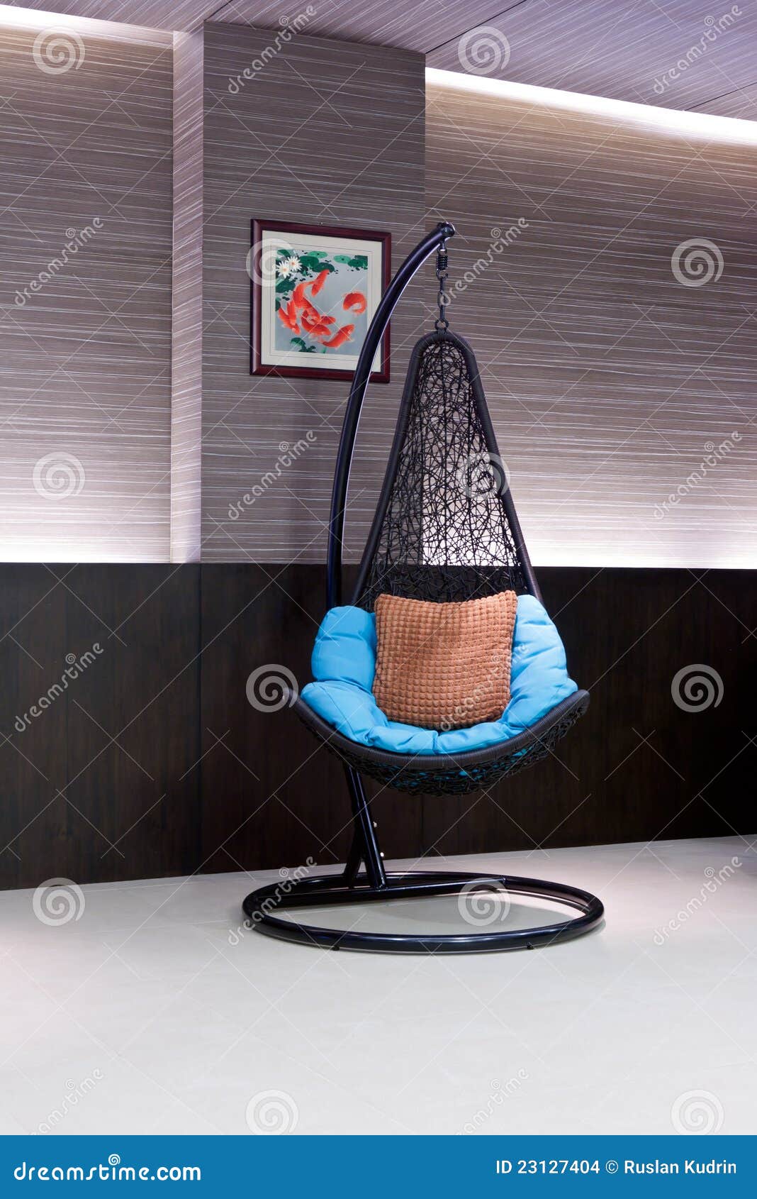 Chair Hanging on a Chain in the Hotel Lobby Stock Photo Image of