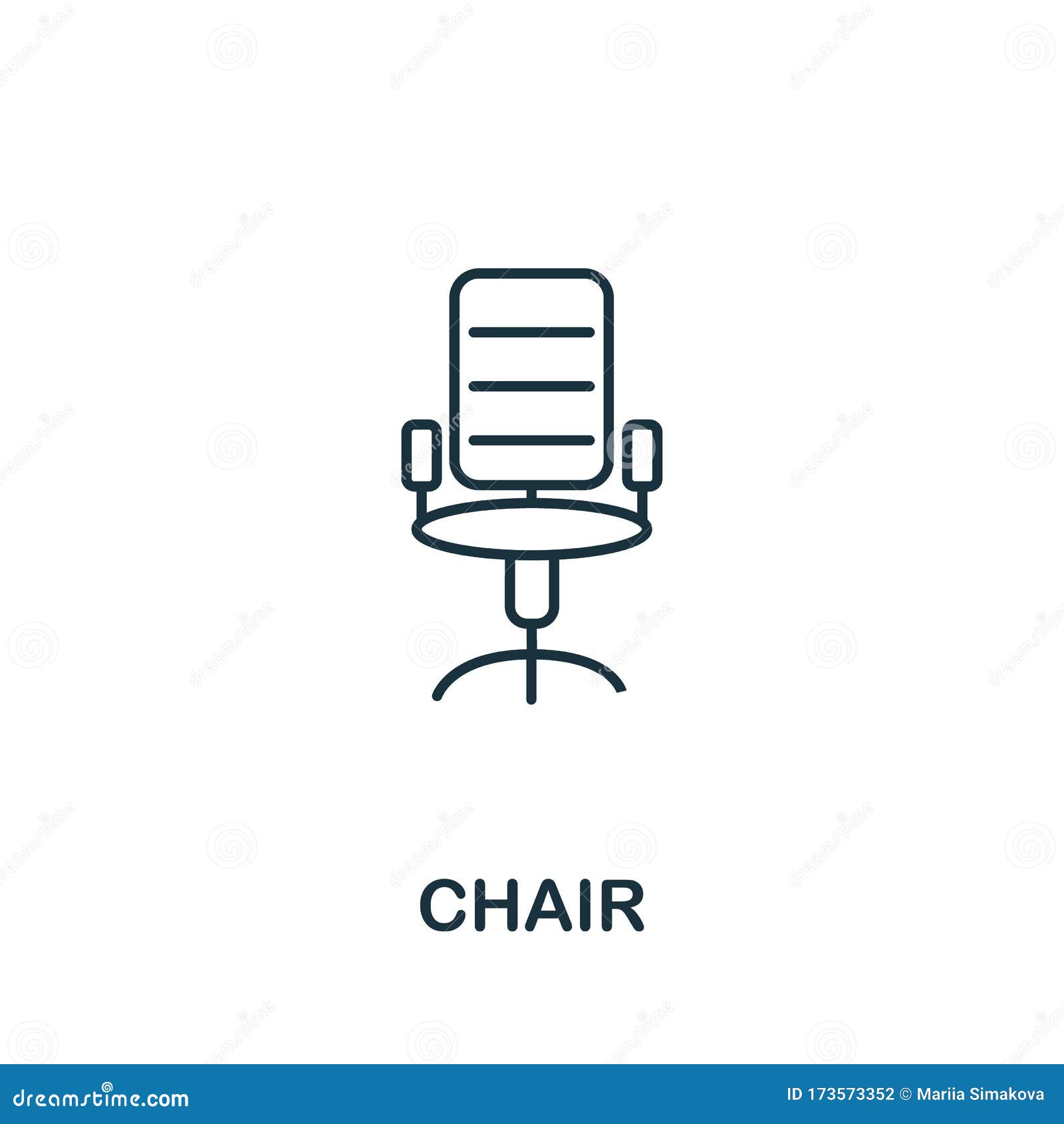 Chair Icon from Office Tools Collection. Simple Line Chair Icon for