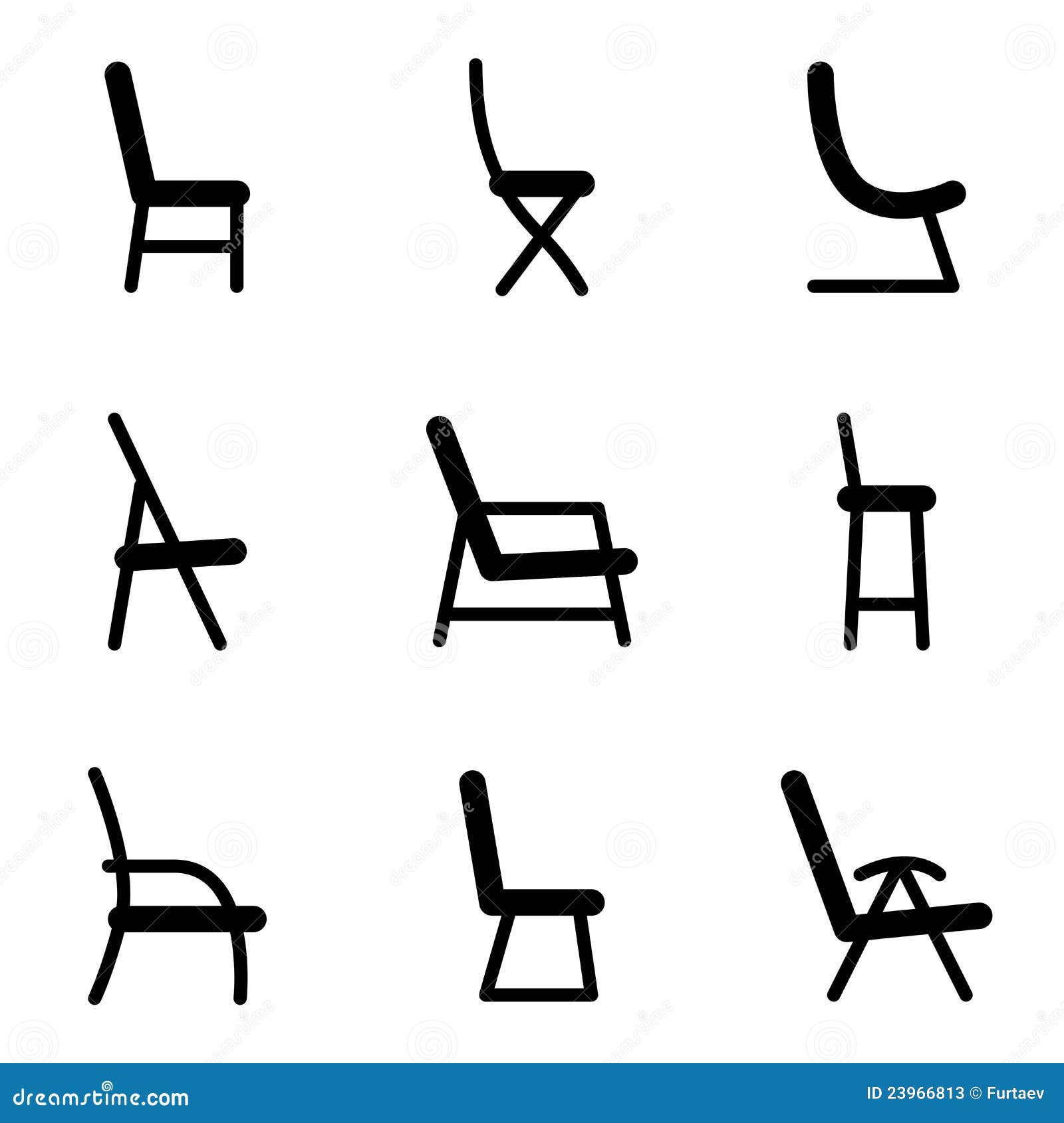 Chair icons stock vector. Illustration of isolated, graphic 23966813