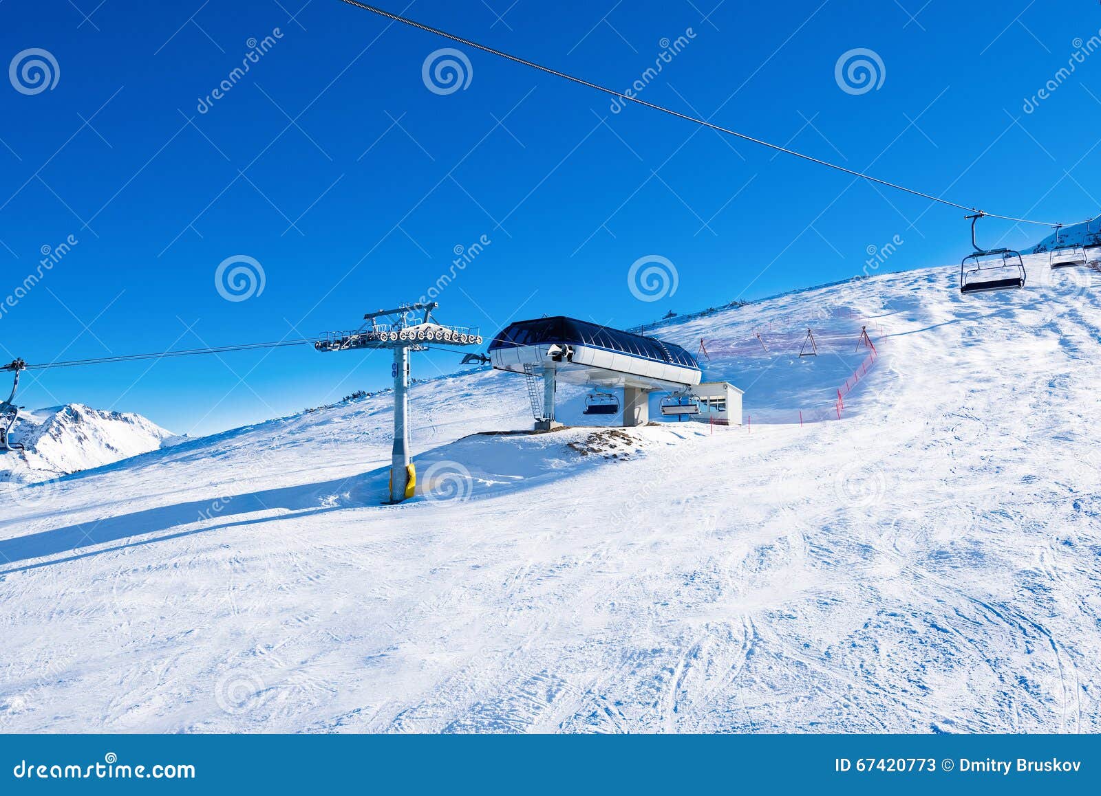 Chair lift for skiing stock image. Image of chairs, hill 67420773