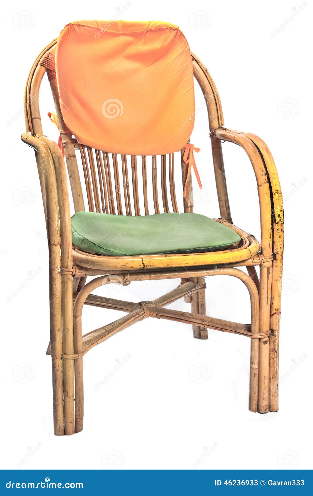 Chair Made of Rattan with Pillows Stock Image Image of rattan