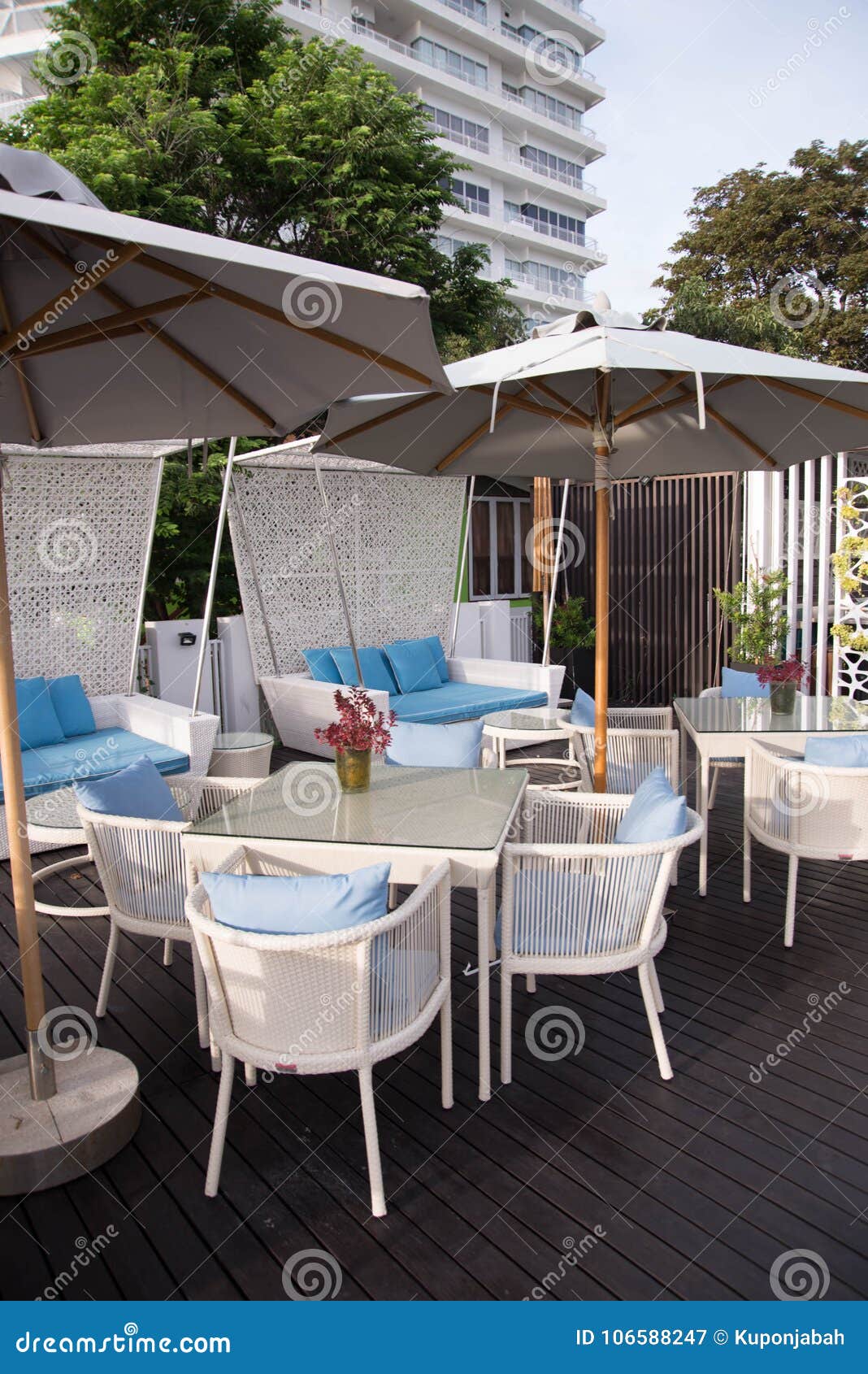 Chair near the pool stock image. Image of tree, beach 106588247