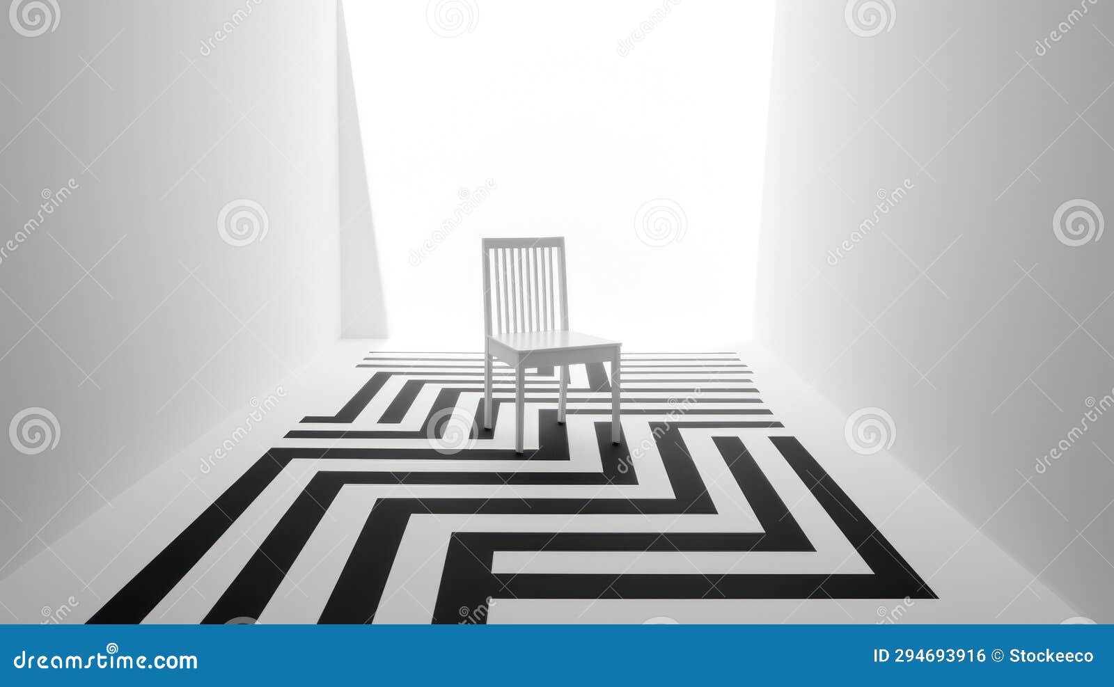minimalist white chair a digital surrealism optical illusion