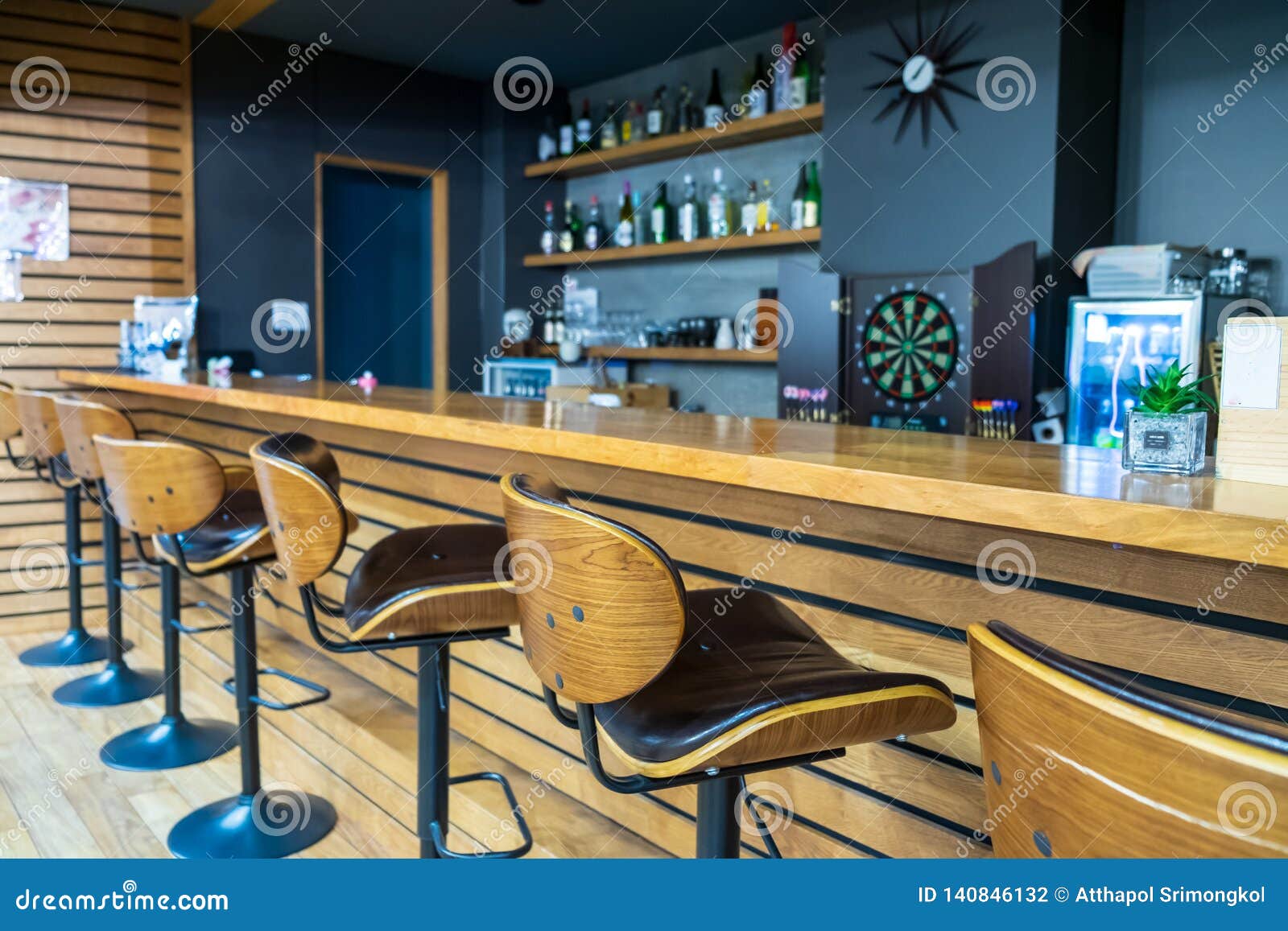 A Chair for Sitting in Front of the Counter Drink in a Restaurant or Bar  Stock Photo - Image of decorative, luxury: 140846132