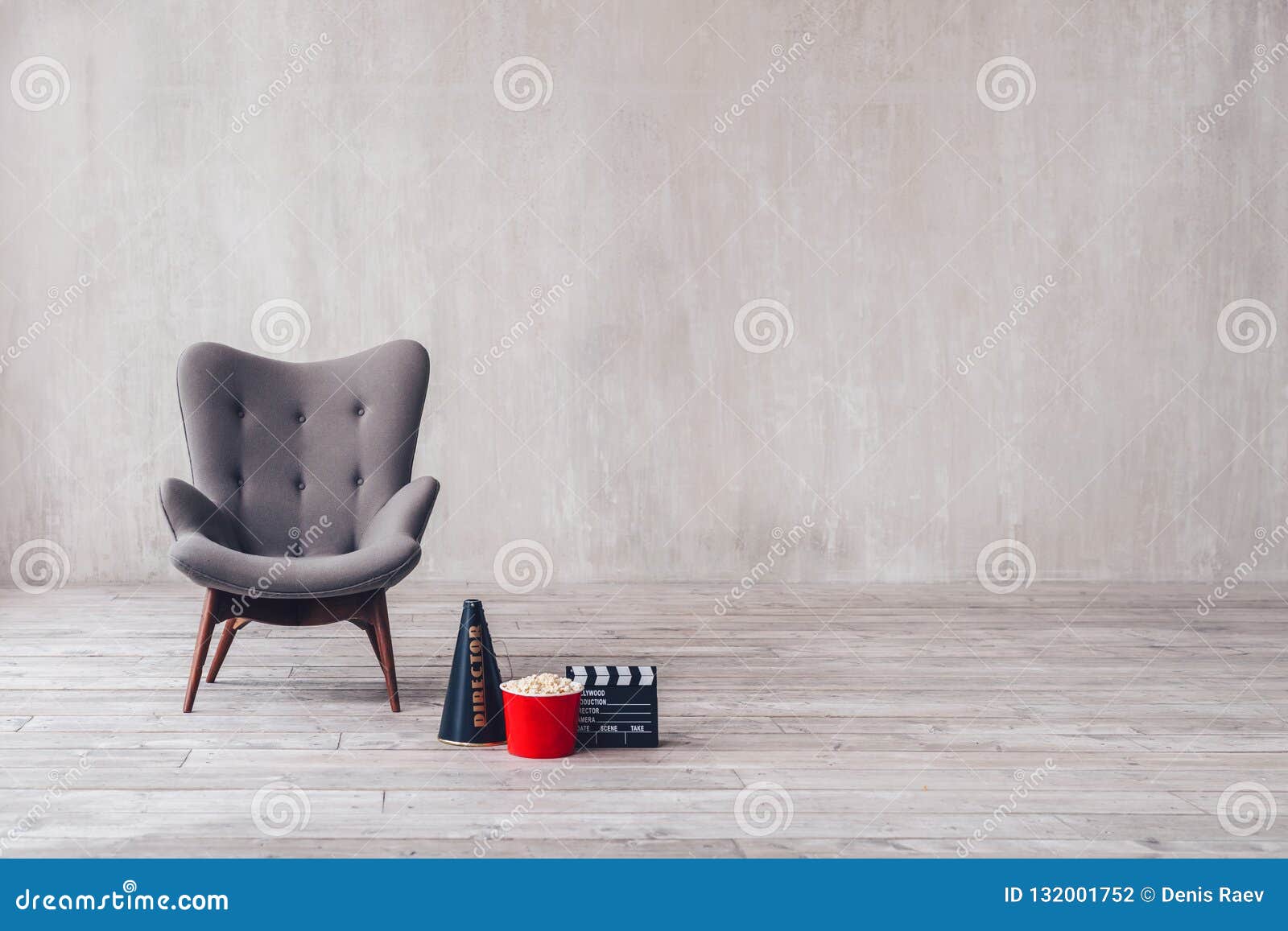 Chair and Snack for Watching Movies Stock Photo Image of film, studio