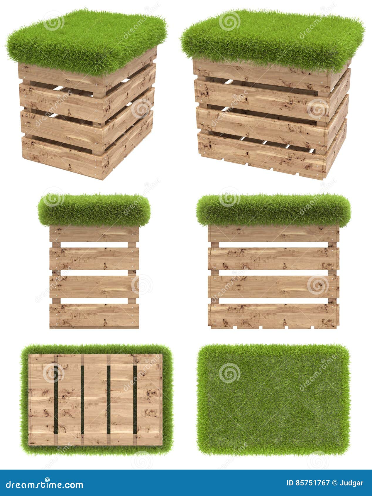 The Chair Of The Wooden Box Or Pallet With A Seat Of Grass 