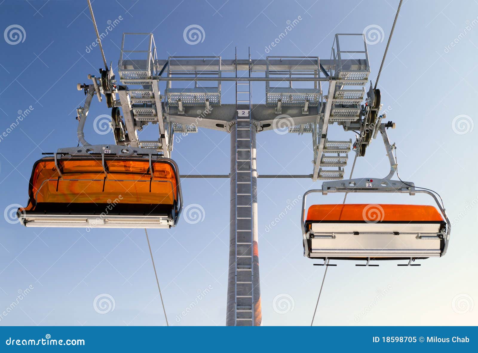 Chairlift stock image. Image of bracket, line, skilift 18598705