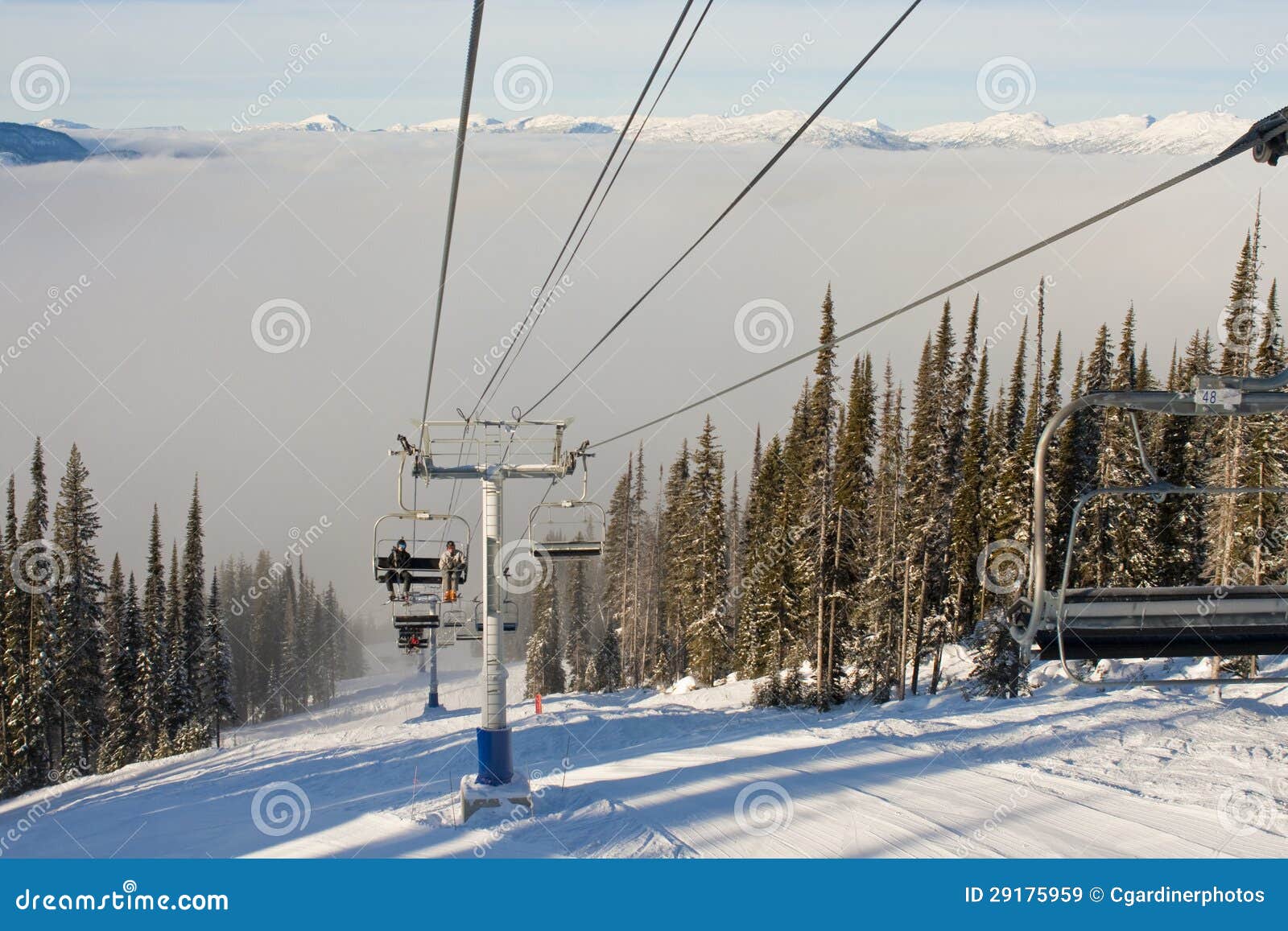 Chairlift at Mountain Ski Resort Stock Image Image of altitude