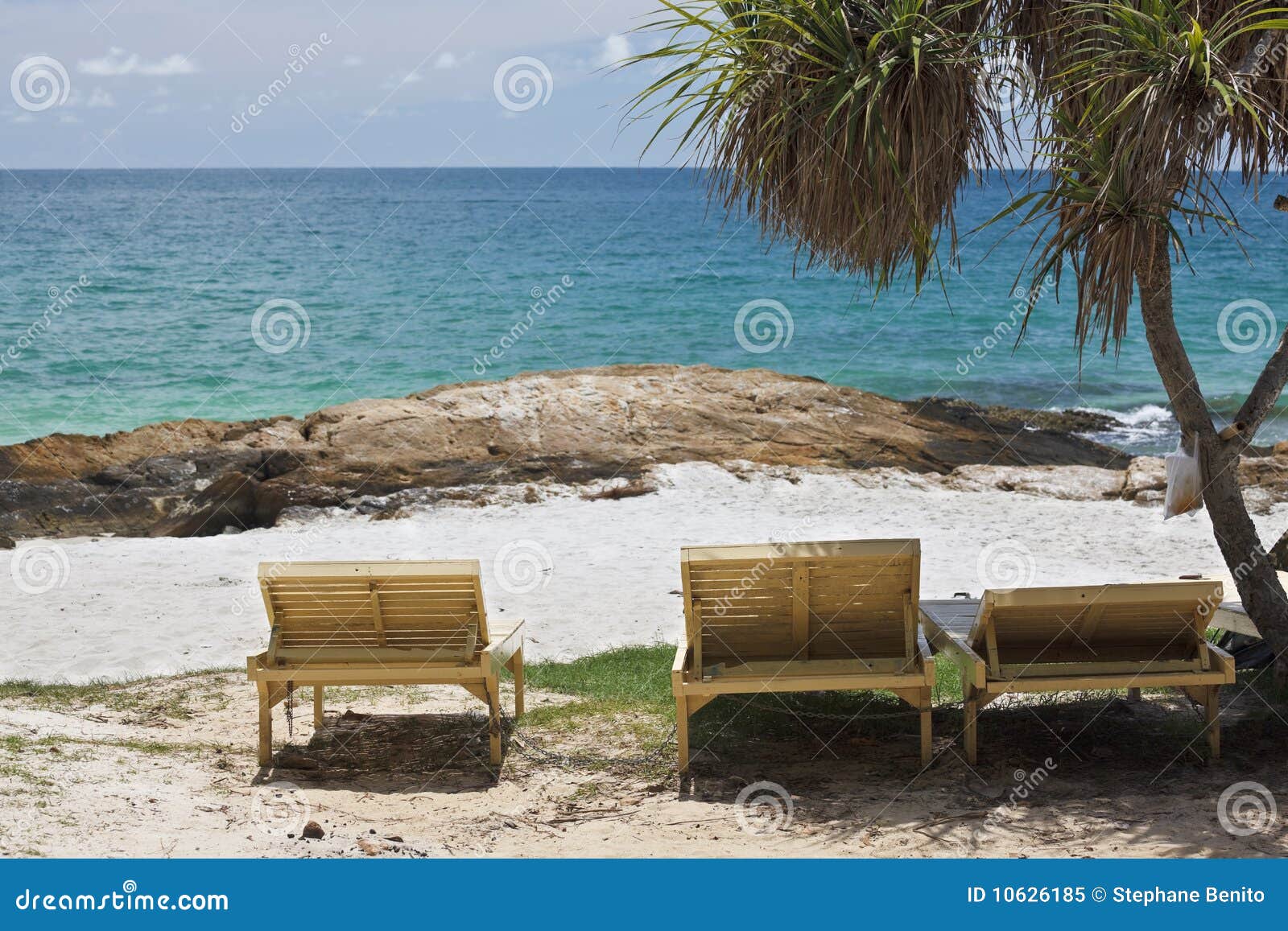 Chairs on the beach. stock image. Image of horizon, chaise - 10626185