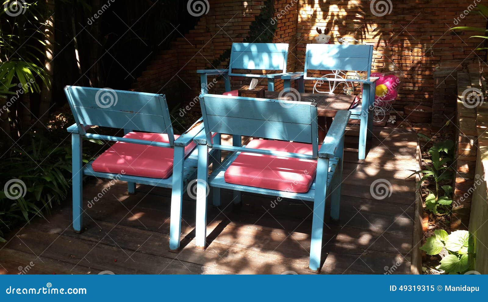 Chairs in the garden, stock image. Image of rest, nature - 49319315