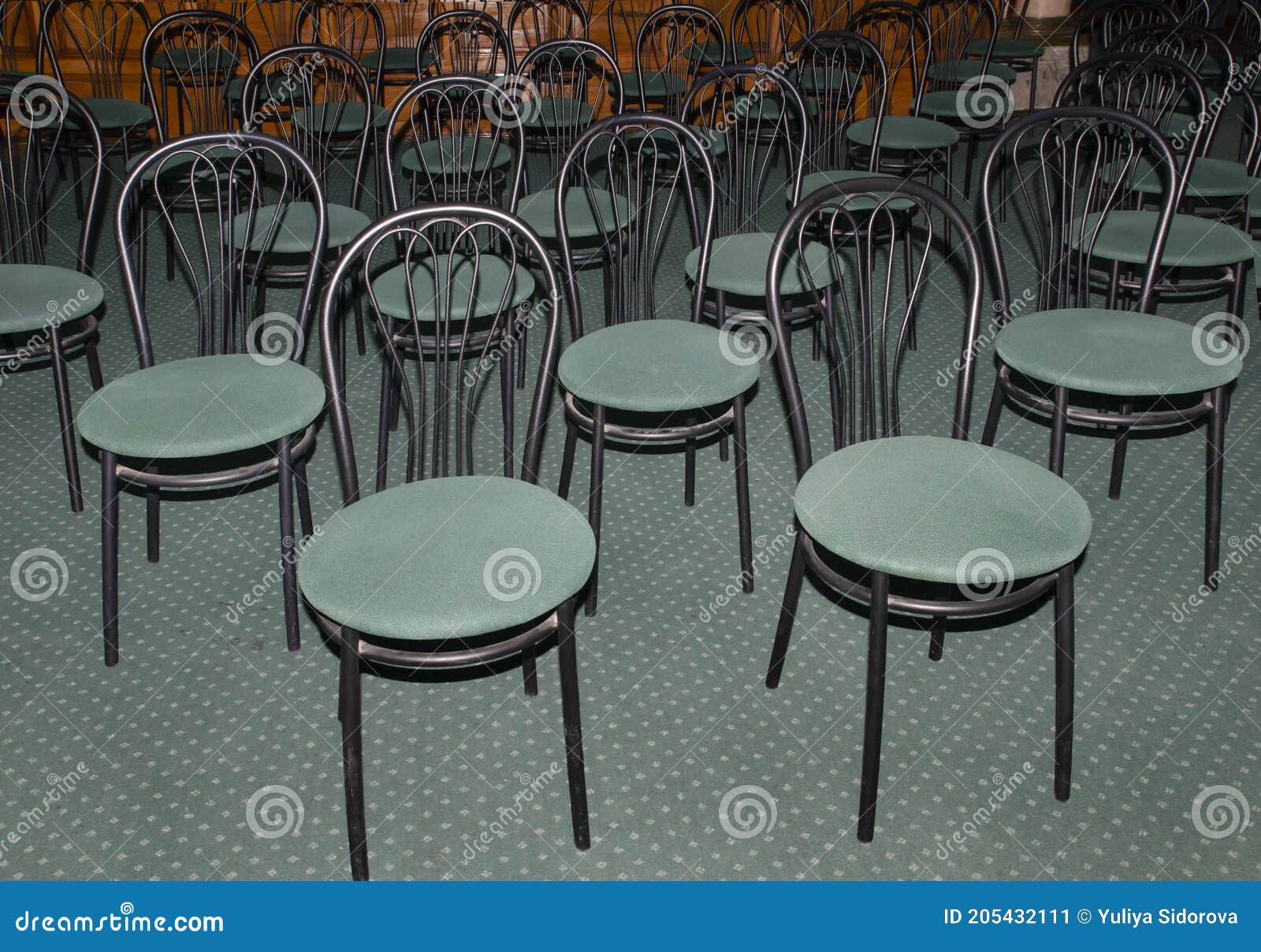 Chairs Hall Rows of Chairs Conference Lectures Meetings Hall Stock