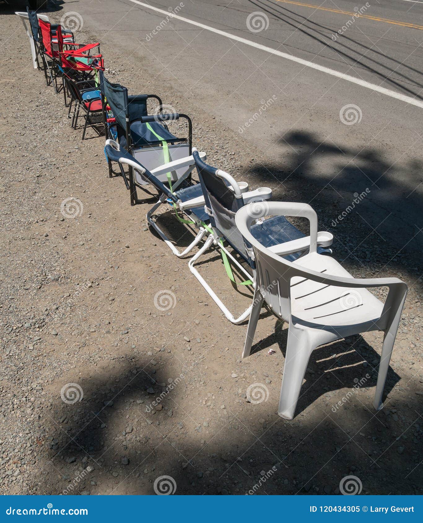 Chairs Lined Up for the Parade Stock Image Image of california, family 120434305