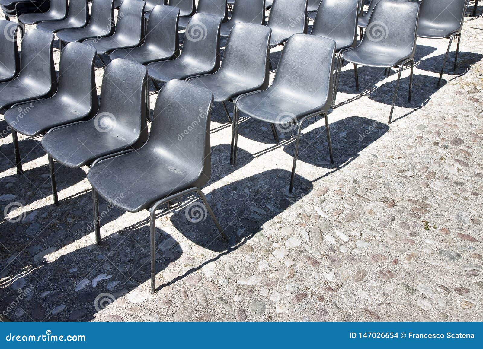 Chairs of an Outdoor Cinema Toned Image Stock Photo Image of gathering, square 147026654