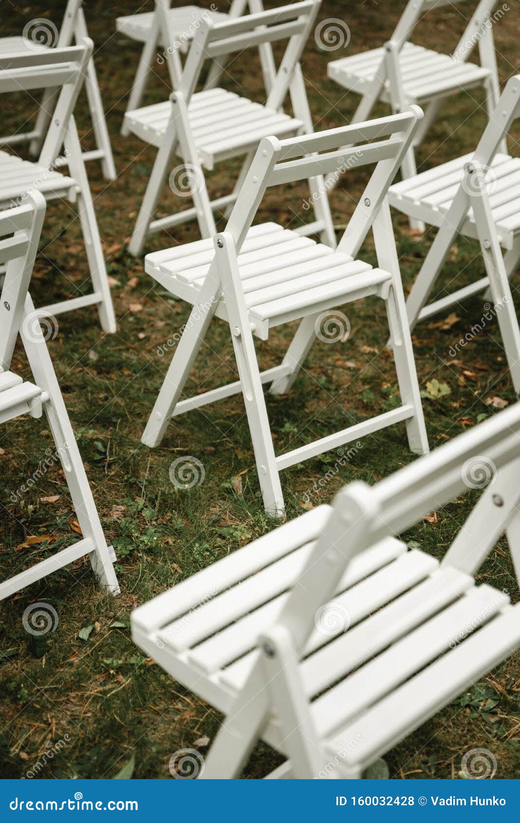 Chairs Standing on the Grass Stock Photo Image of invitation, event