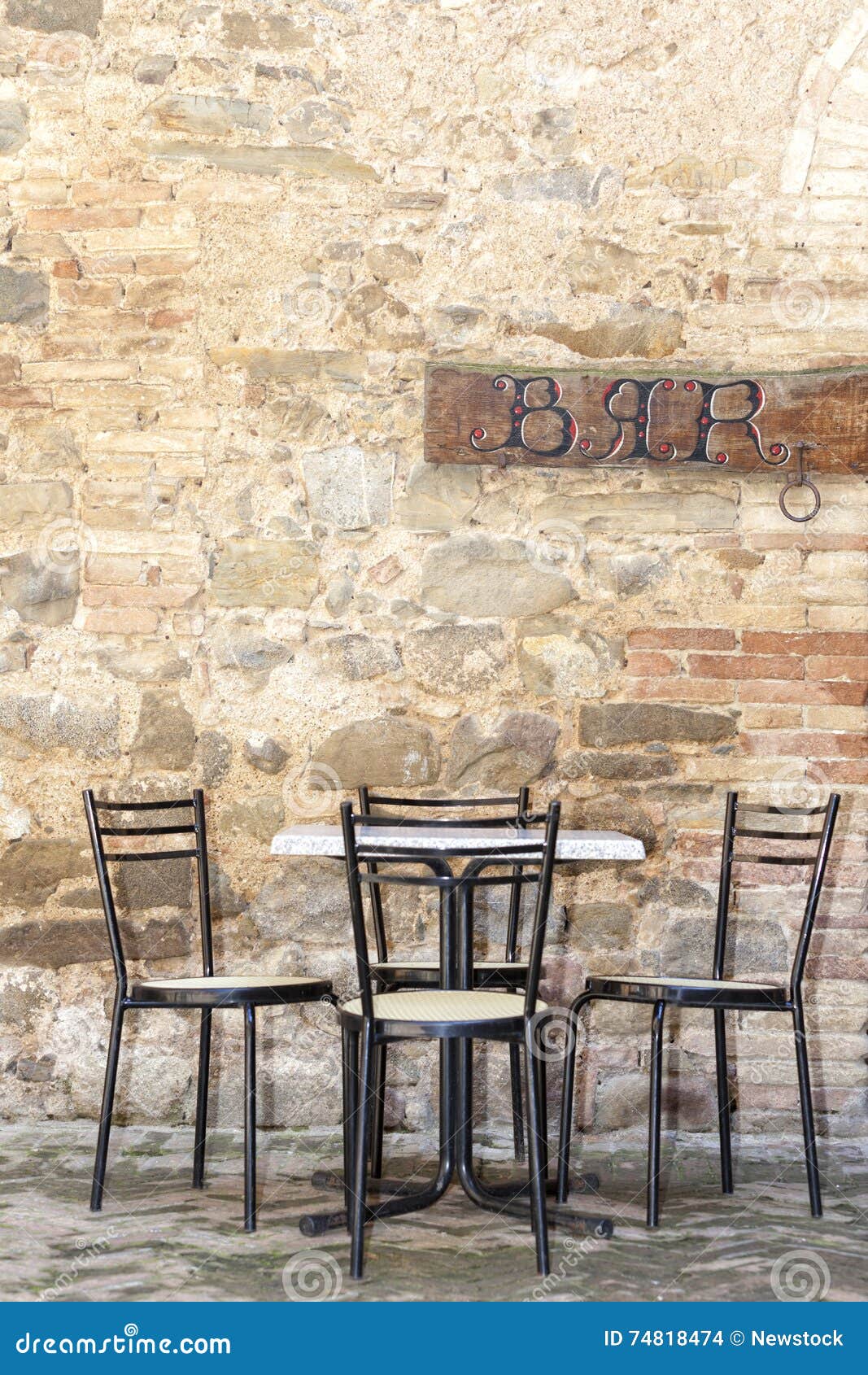 Chairs and Table Outside Bar in Italy Stock Photo Image of tourism