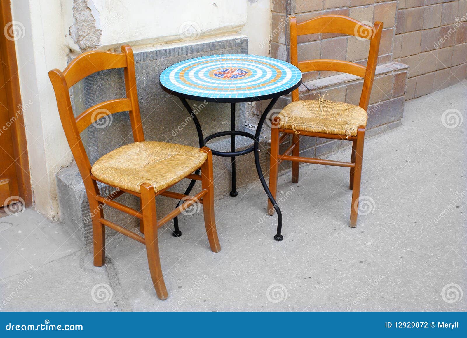 Chairs And Table Street Coffee Restaurant Stock Photo Image Of