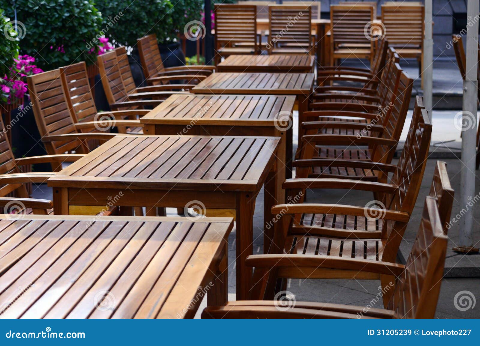 Restaurant Chairs And Tables Stock Image - Image of house