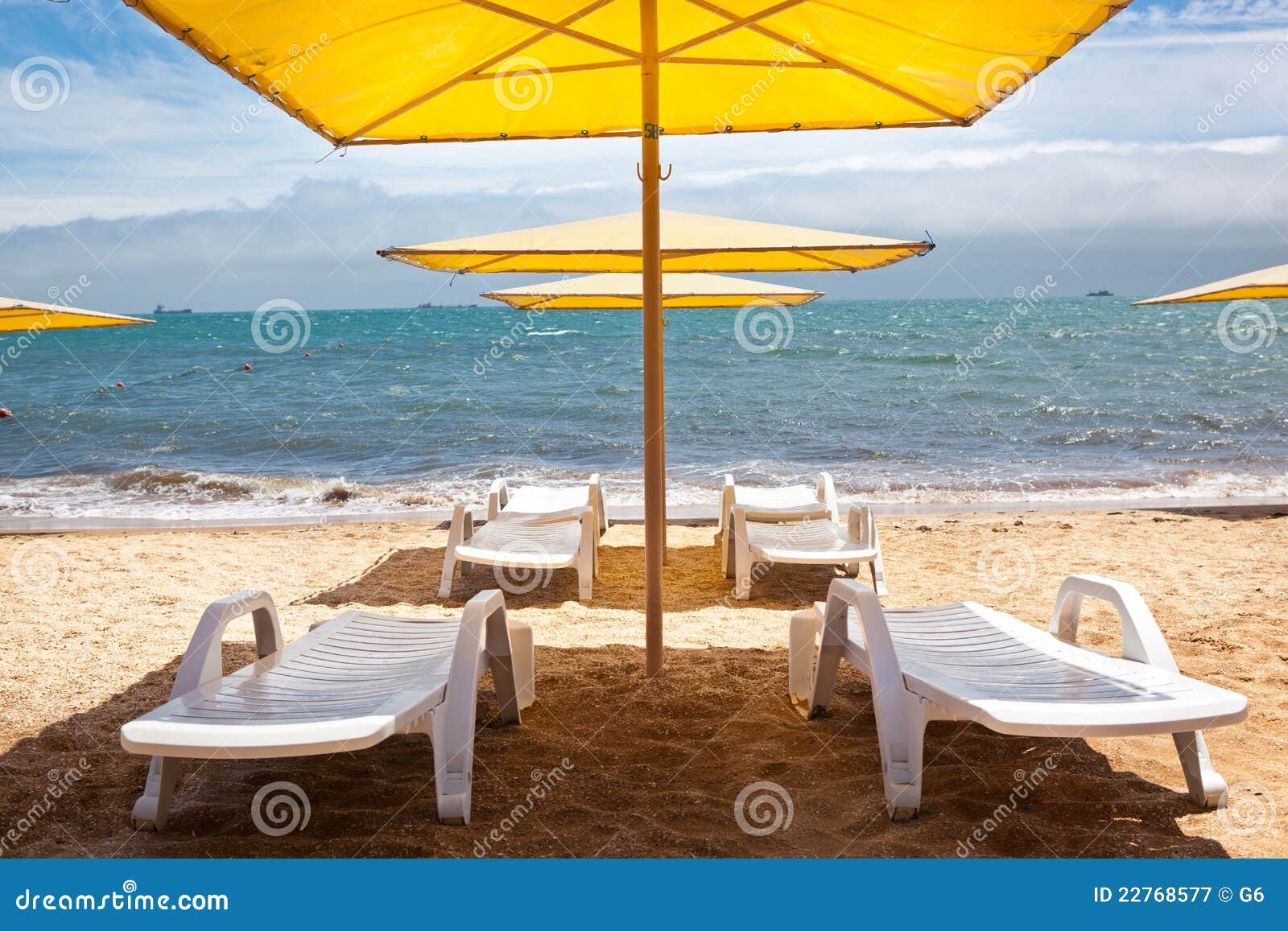 Chaise longue on the beach stock image. Image of relax - 22768577