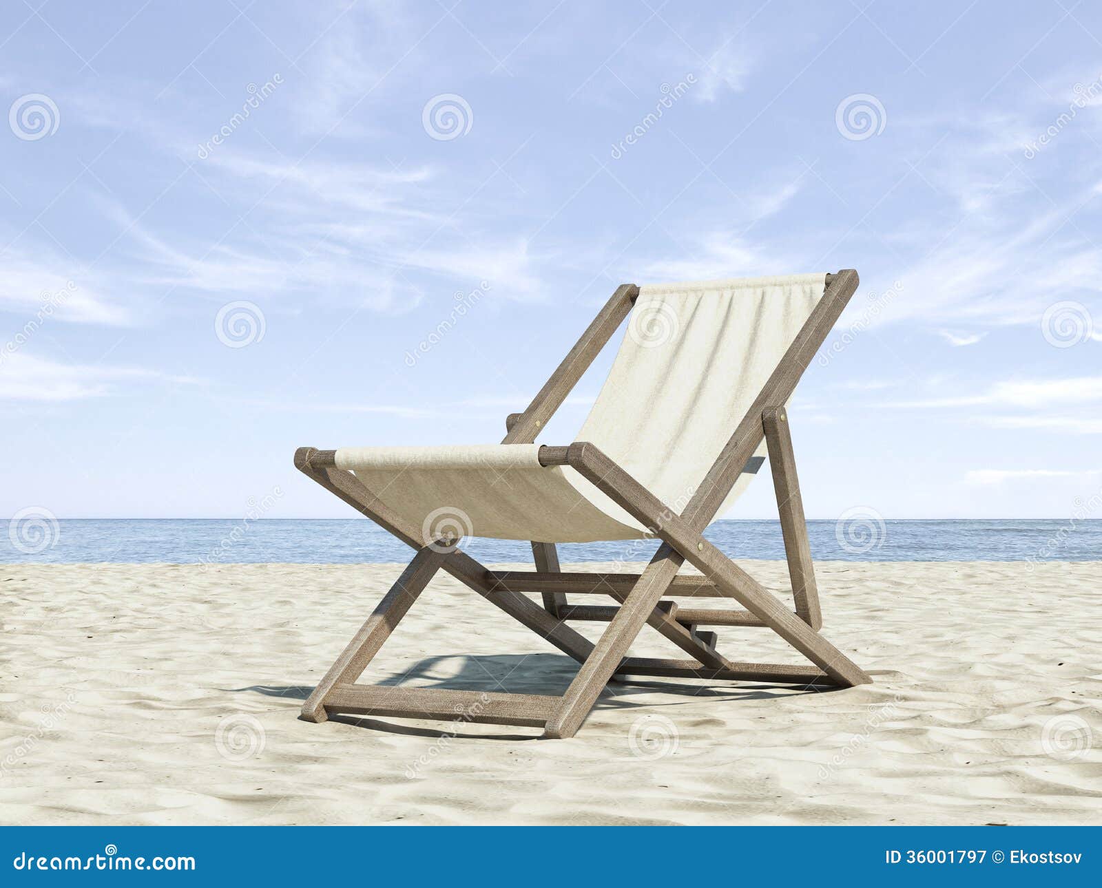 Chaise longue on beach stock image. Image of romantic 36001797