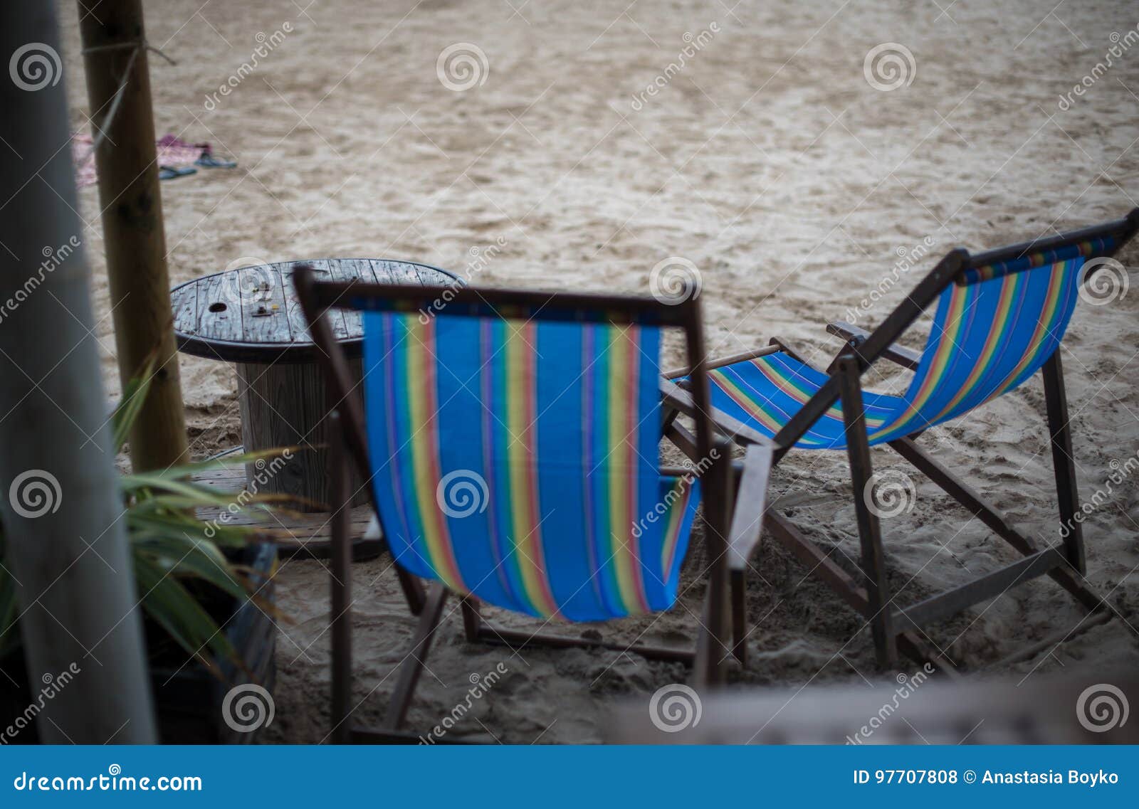 Chaiselongue in Cafe on the Beach Stock Photo Image of lounge, chair